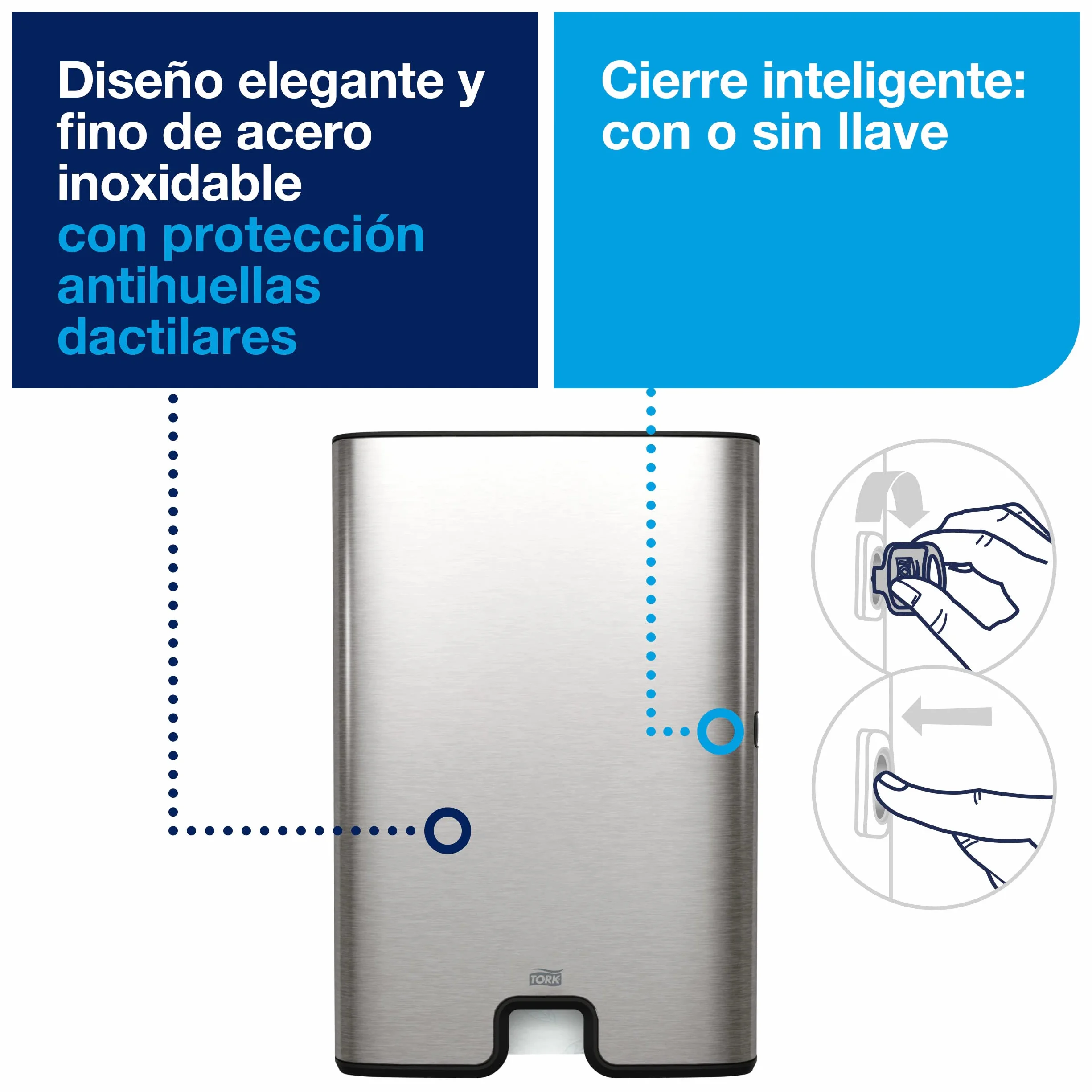 Tork 460004 Dispensador de Toallas de Mano Interdobladas, Acero Inoxidable