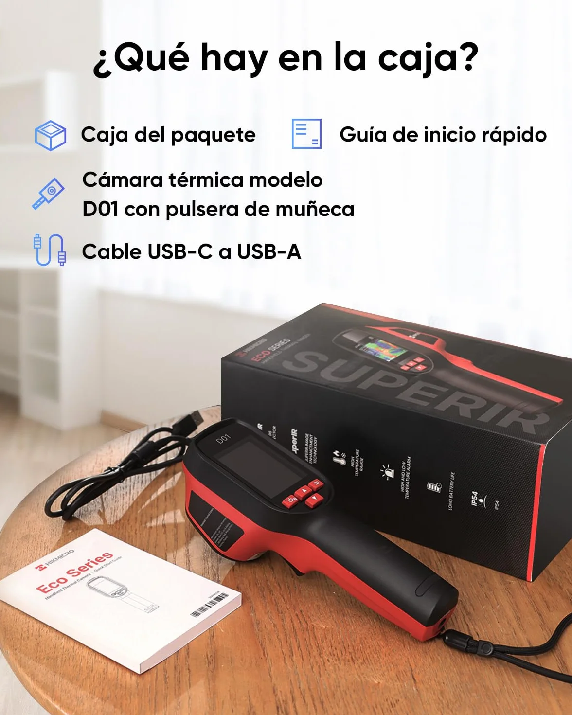 HIKMICRO D01 Cámara Térmica 240x240 SuperScene 96x96 3350mAh 11h Grabación Fotos Video 50° FOV