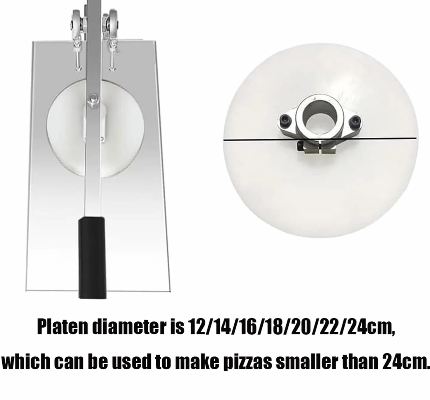 Máquina Manual para prensar Masa de Pizza, laminadora de Masa de Pizza Comercial de Acero Inoxidable, con Varilla de extensión, máquina Manual para prensar Masa de Pizza,24cm