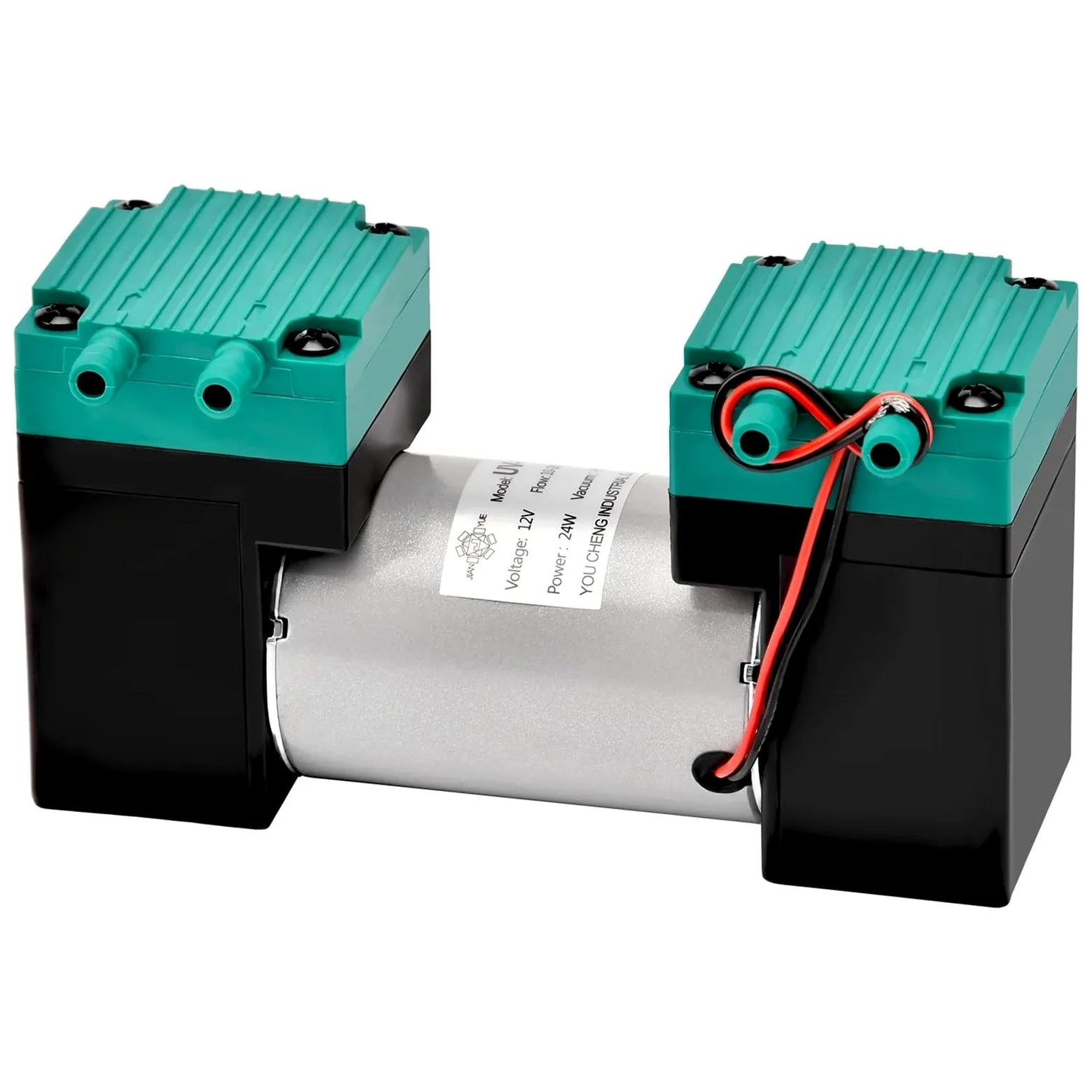 Bomba de aire de diafragma pequeña de 12 V/24 V CC, alta presión negativa, for inflador de laboratorio (DIY)(24V,UV-U2 double head)