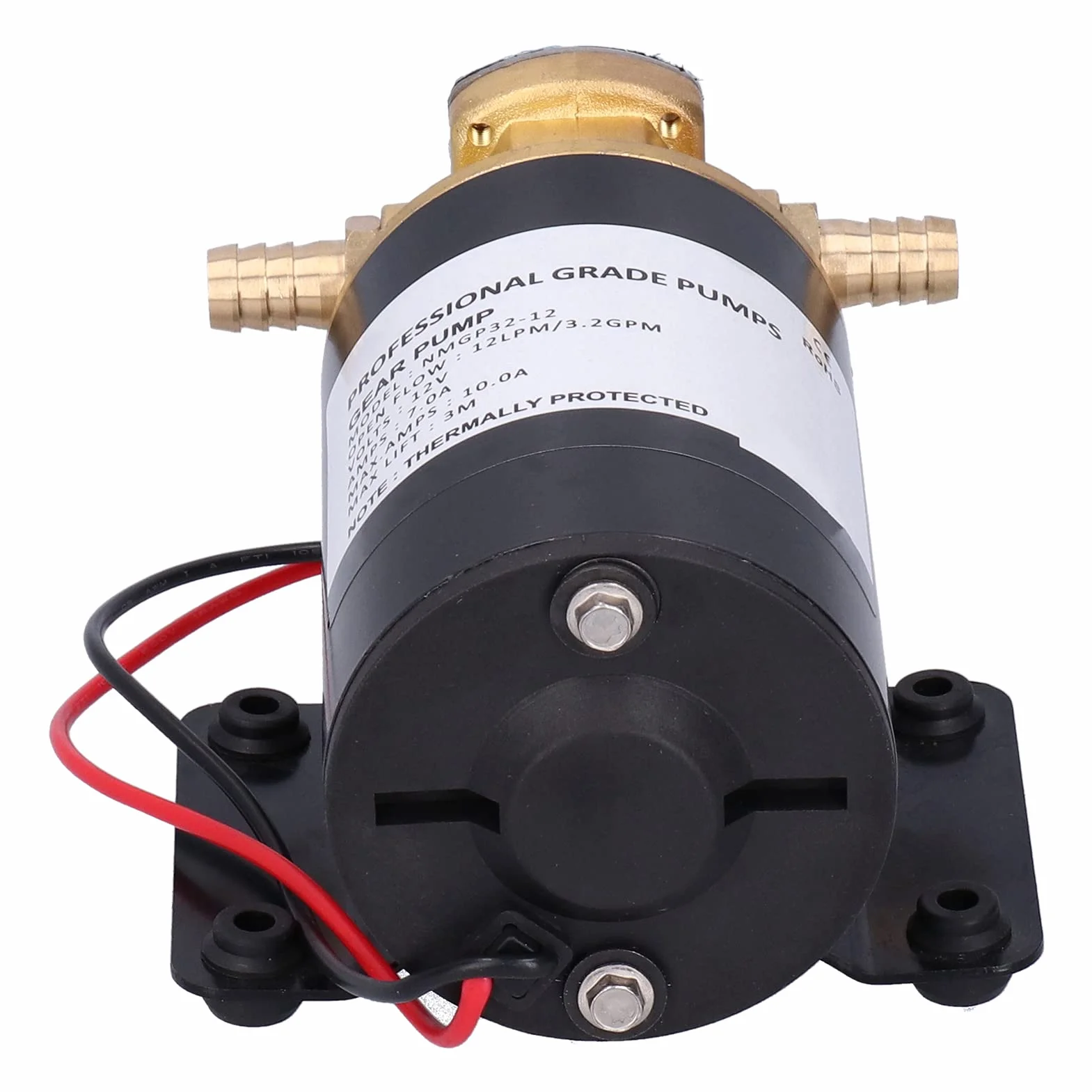 Fydun Bomba de engranajes de impulsor 12V 12LPM Elevación aubante de 9,8 pies para transferencia de agua/combustible/recuperación/aceite
