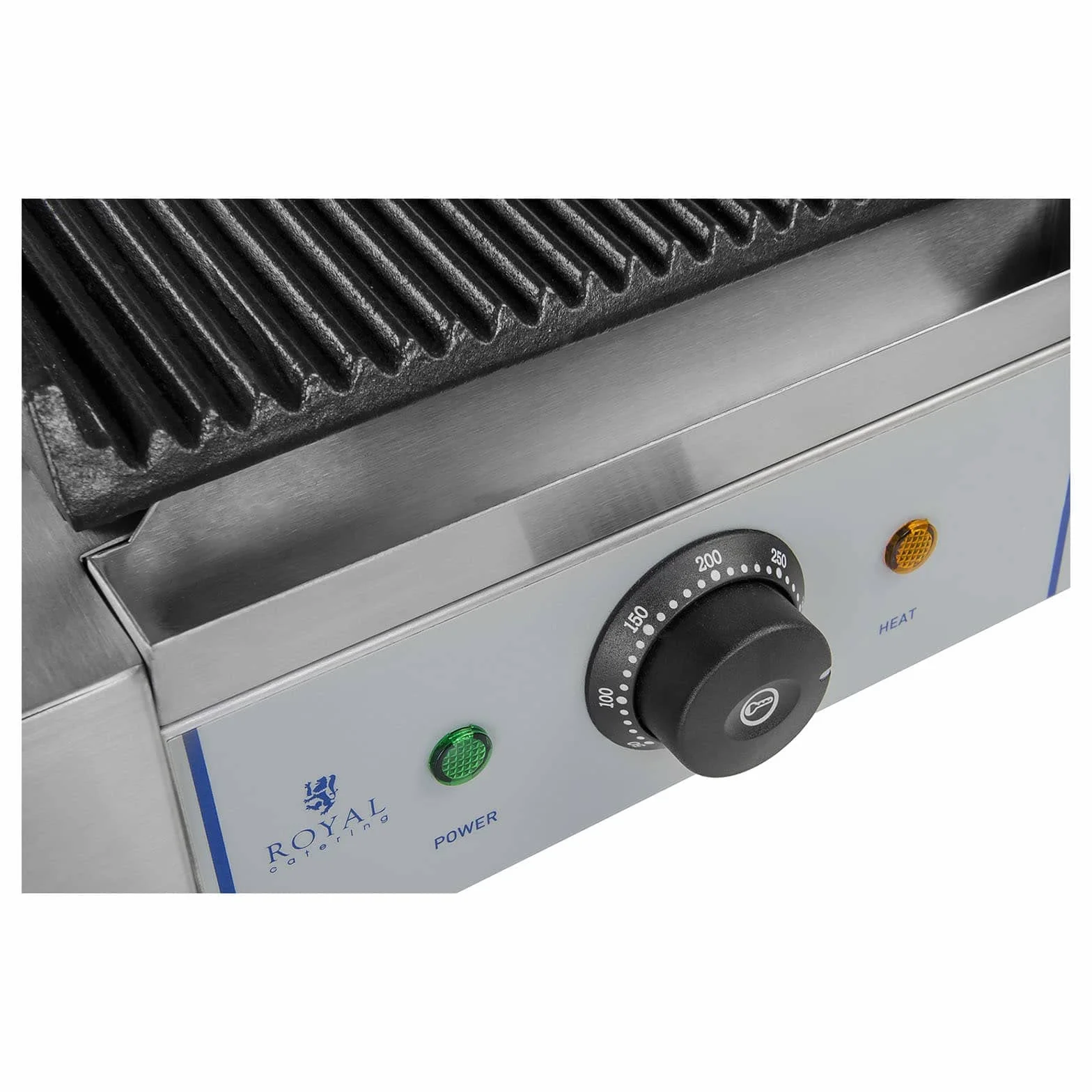 Royal Catering Sandwichera Parrilla Electrica Panini Grill RCCG-1800G (1.800 W, Superficie ondulada, Placa 23 x 22 cm x 22 cm, 230 V)