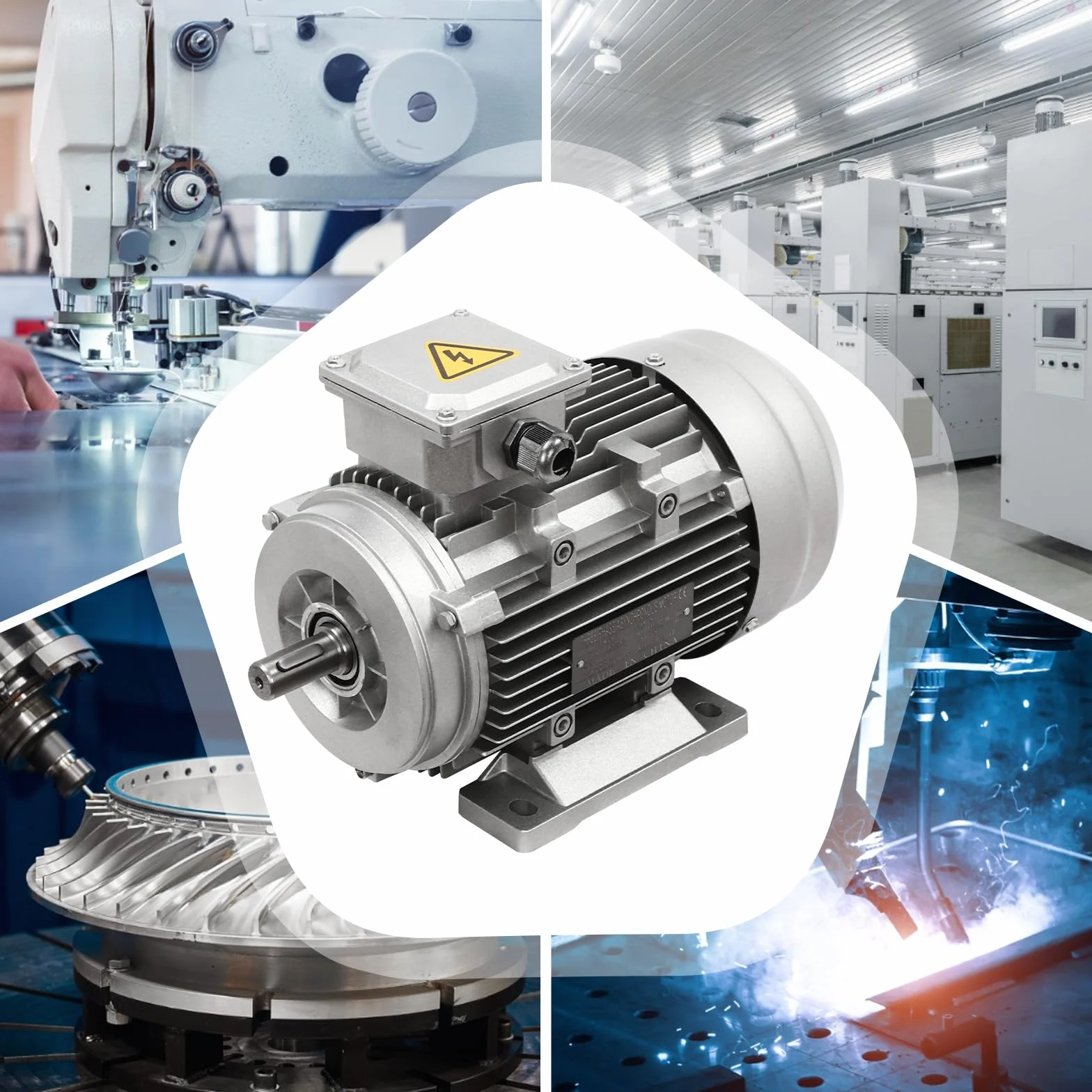 Motor trifásico de 1,5 kW, 380 V 50 Hz, 1405 rpm, grado de protección IP55, carcasa de aluminio, MS90L-4, para ventiladores, bombas, máquinas herramientas
