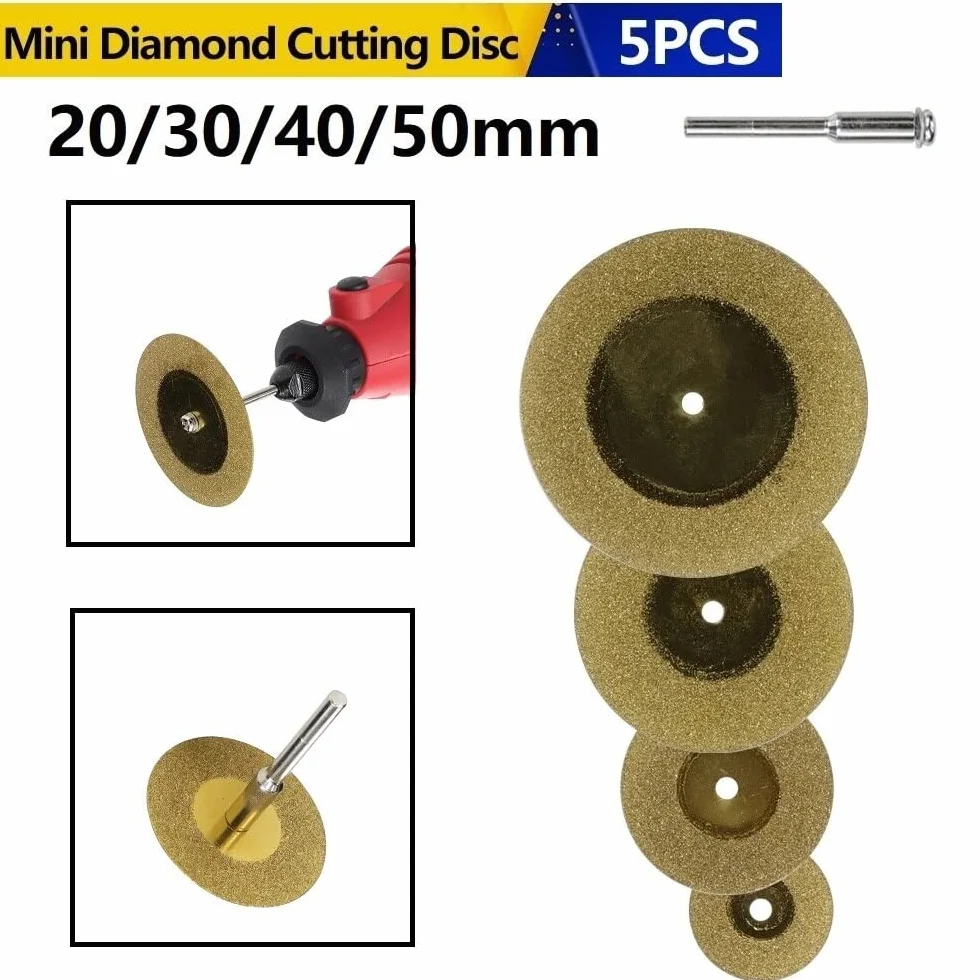Discos de corte de diamante con revestimiento de titanio 20/30/40/50 mm para vidrio cerámica piedras preciosas metal