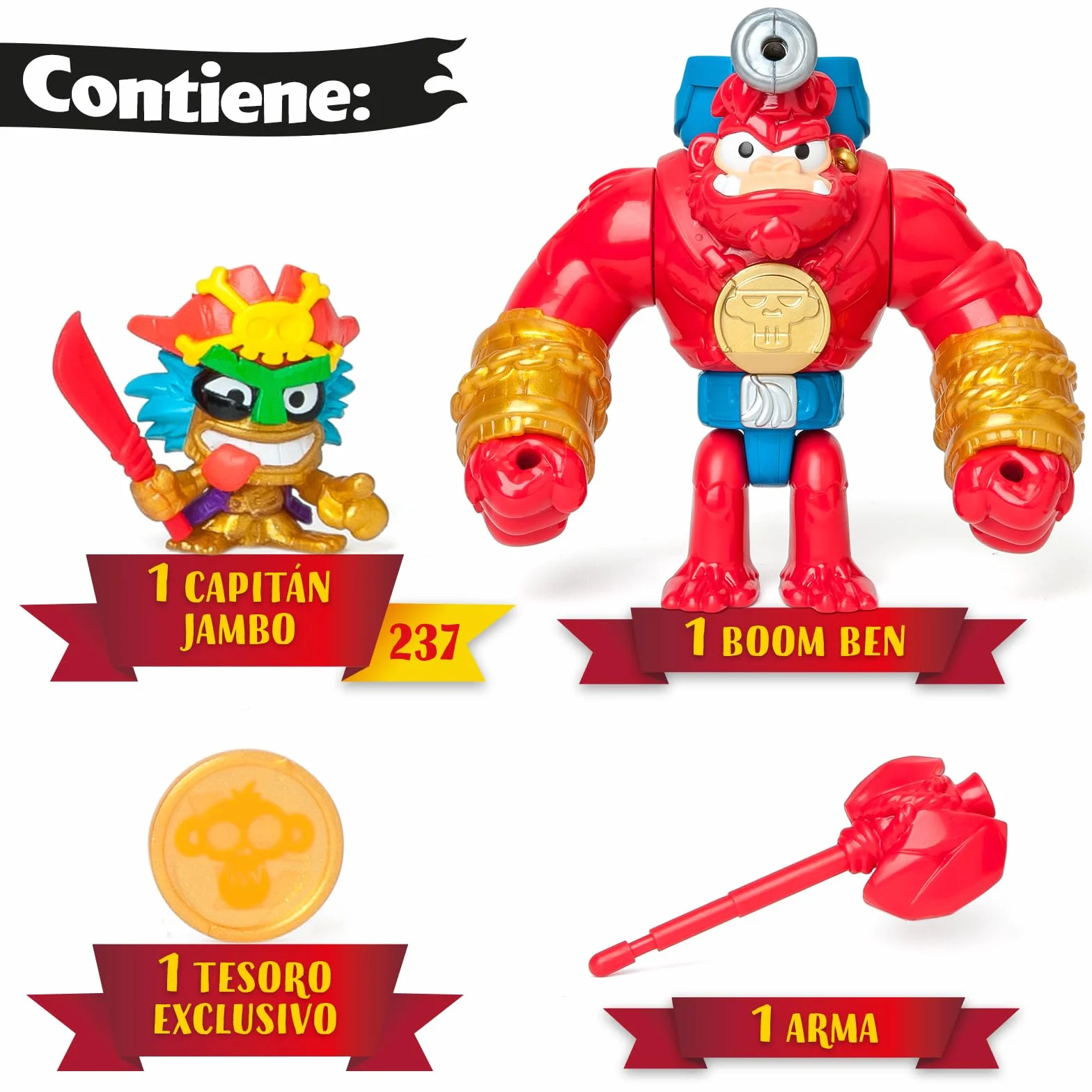 PIRATIX Boom Ben Gorila articulado con disparador y proyectil