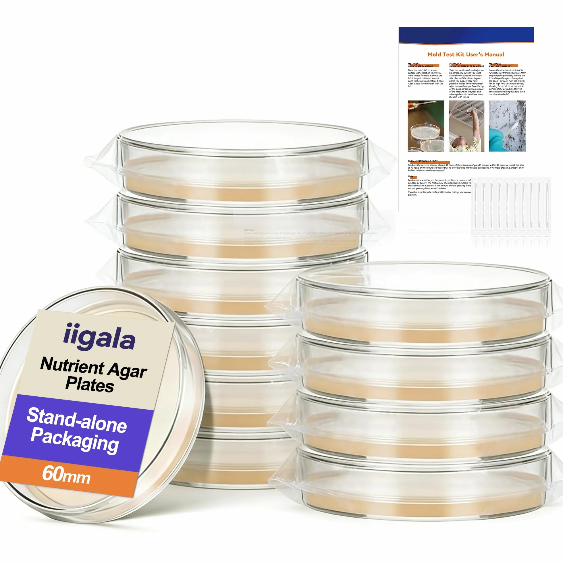 Kit de prueba de moho para el hogar, 10 pruebas de detección simples, sistema de prueba HVAC