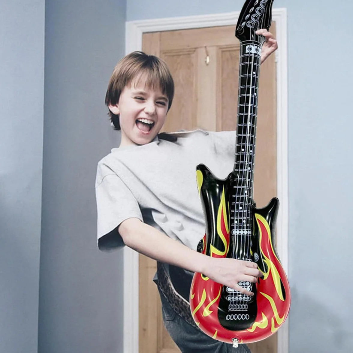 Guitarra Inflable 100cm Disfraz para Niños 6 Piezas