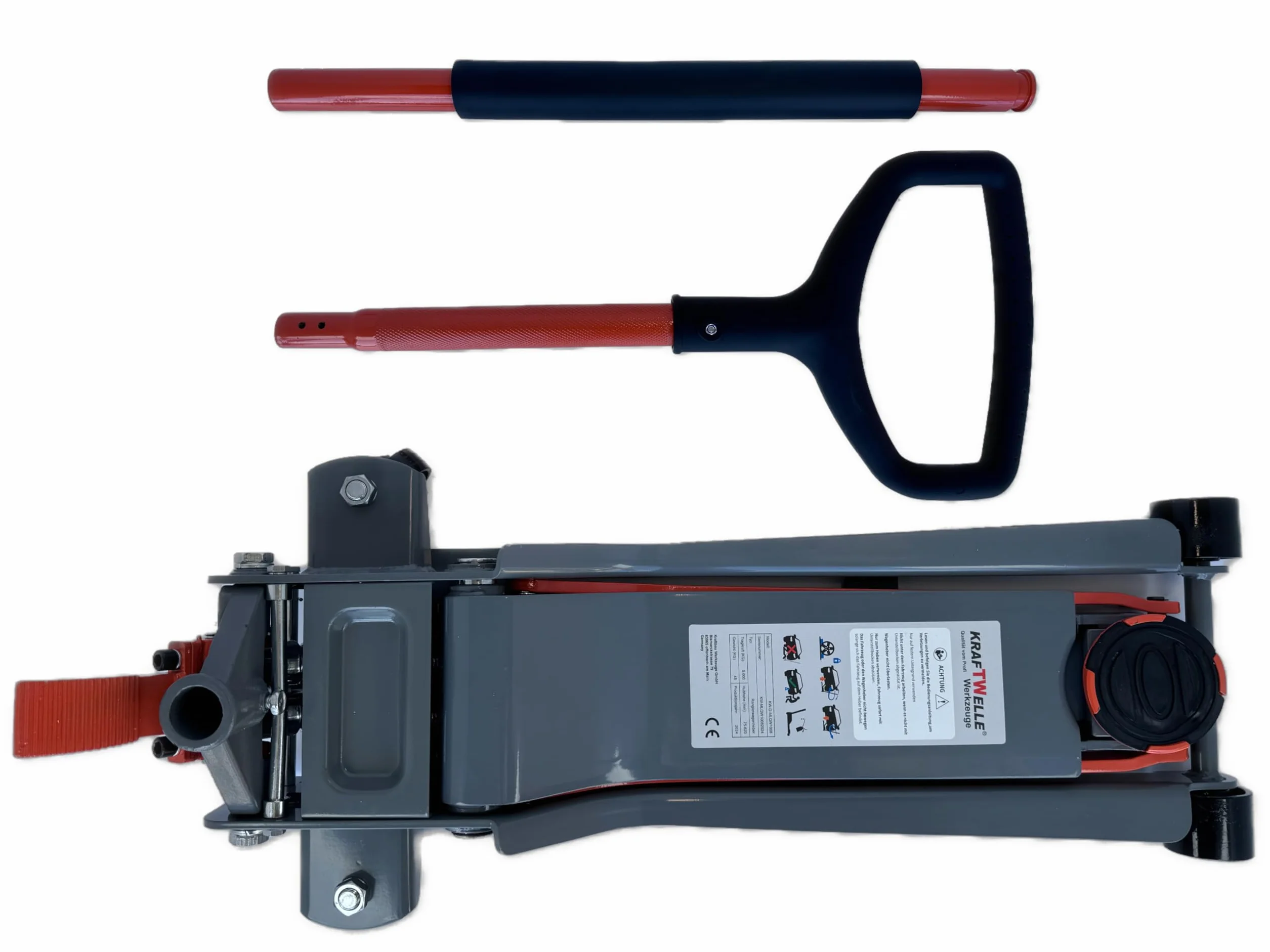 Kraftwelle gato hidráulico tipo carretilla de 5 toneladas, 75 mm – 620 mm, doble pistón, pedal hidráulico para coche, furgoneta, transporte, todoterreno