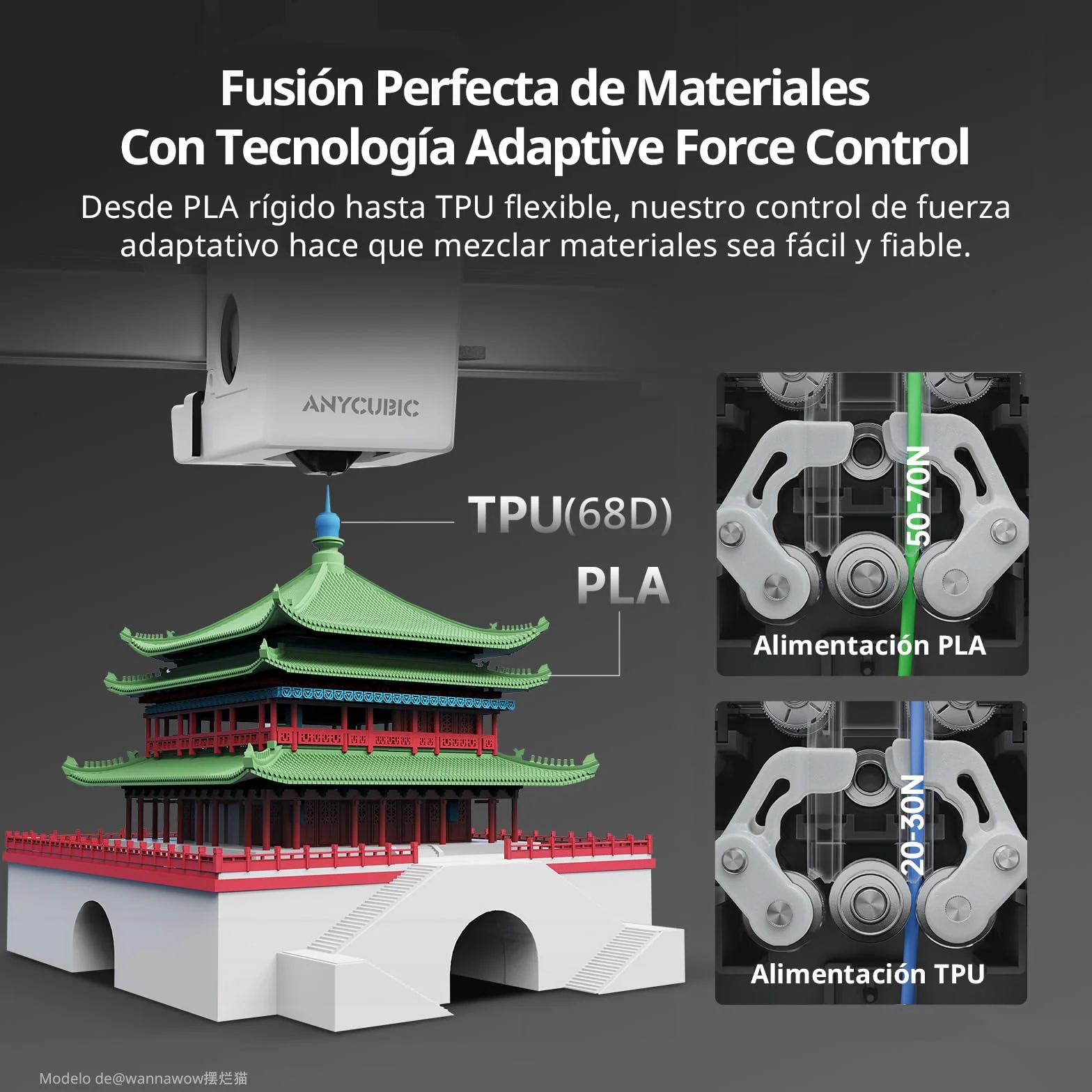 Anycubic Kobra X Impresora 3D, Impresión a 600 mm/s, Fuerza de Extrusión Adaptativa para Imprimir con Filamentos Blandos y Duros, Impresión Inteligente a Distancia, Impresión en 4 Colores