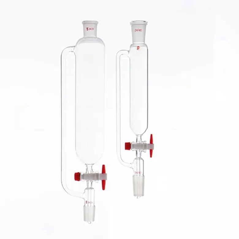 Embudo de vidrio de laboratorio de presión constante de 10 ml a 1000 ml con tapón de PTFE - Embudo de separación cilíndrico de goteo for uso en laboratorio(500ml 24x24)