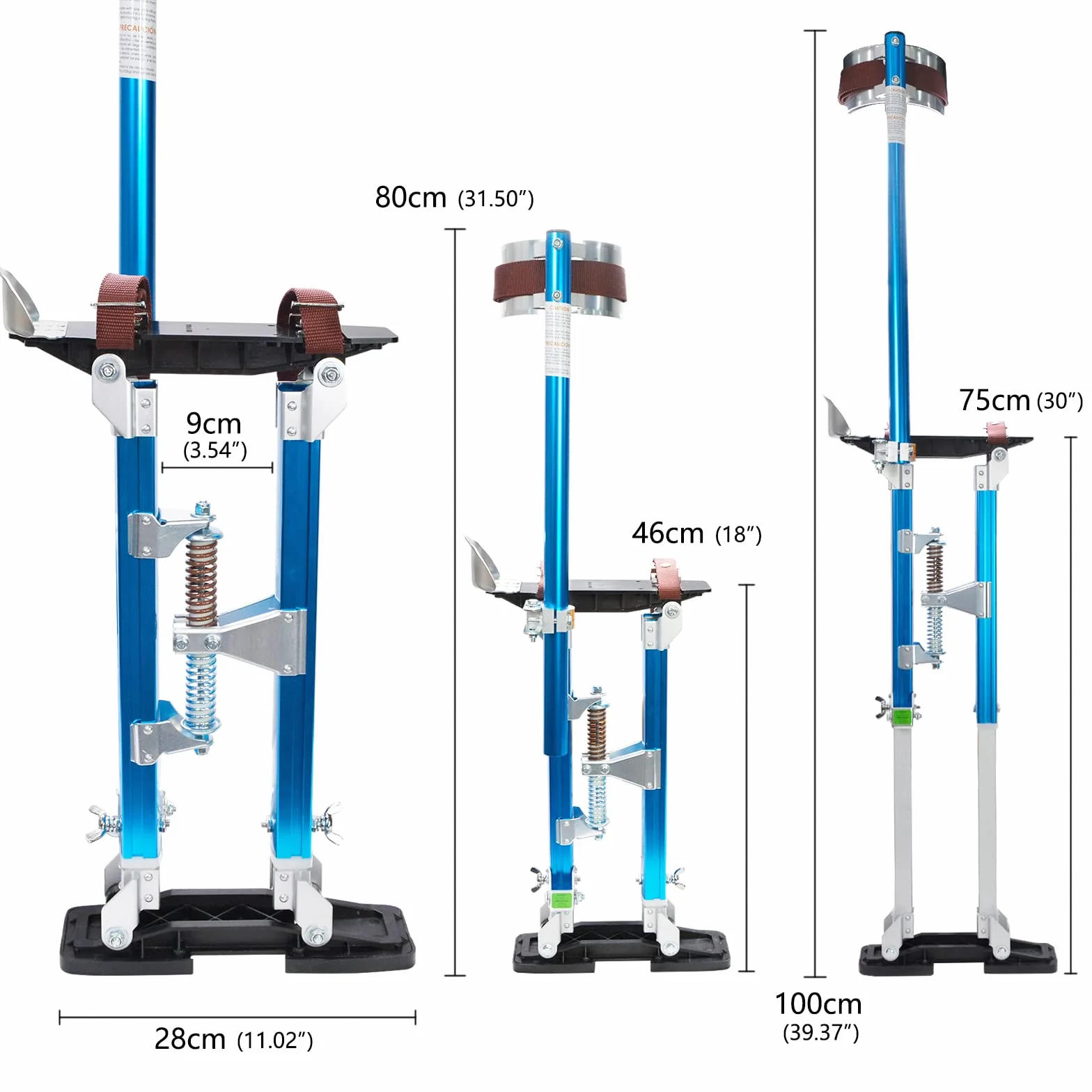 Voilamart Zancos azules de 45.7 cm-76.2 cm para paneles de yeso ajustables de aluminio para pintores, limpieza de techos