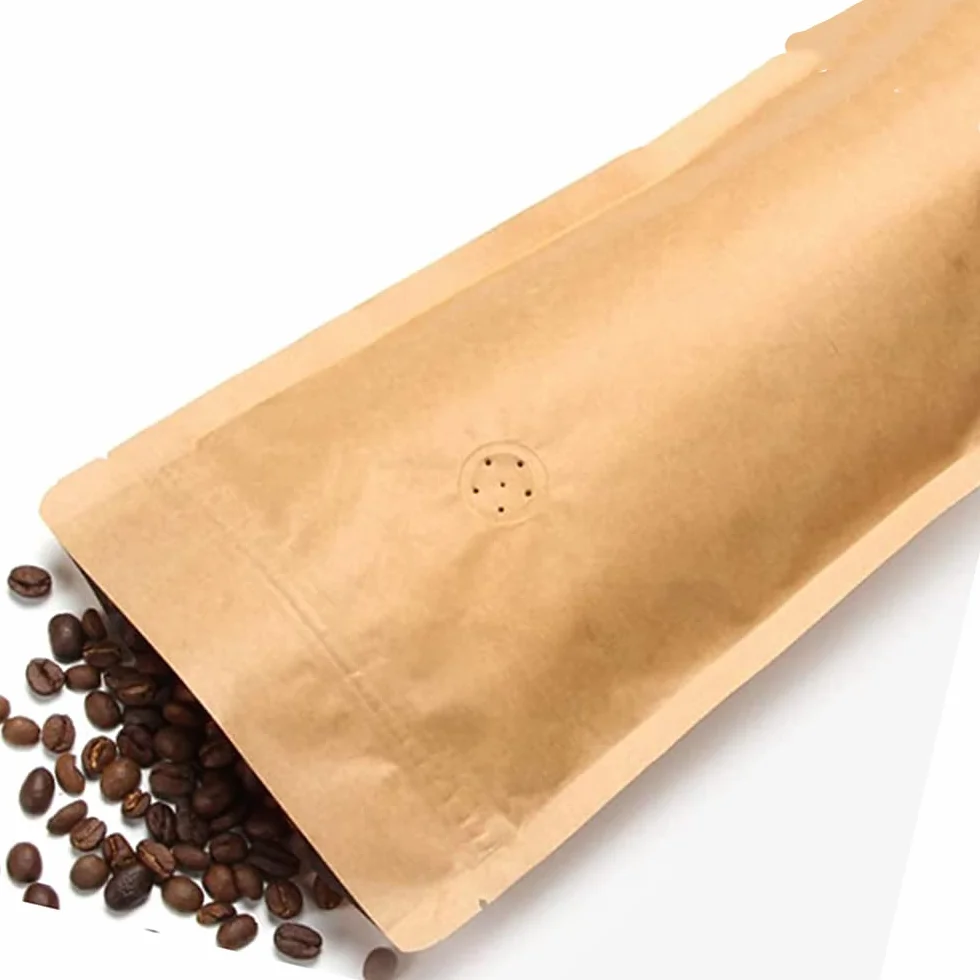 Bolsas de papel kraft 250g café con válvula y cierre cremallera reutilizables paquete 25