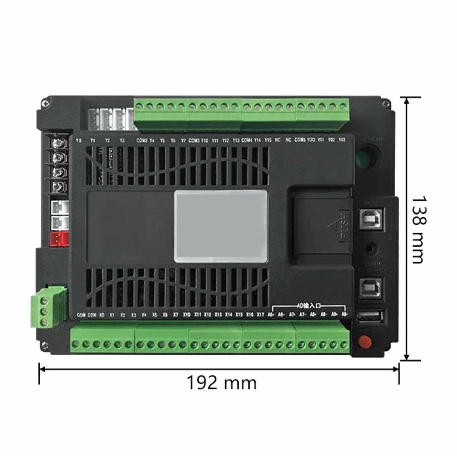 PLC HMI Todo en uno de 7" Controlador lógico programable Integrado con Pantalla táctil, Entrada y Salida de señal analógica incorporada(40MR-12MT-700-FX1N-C)