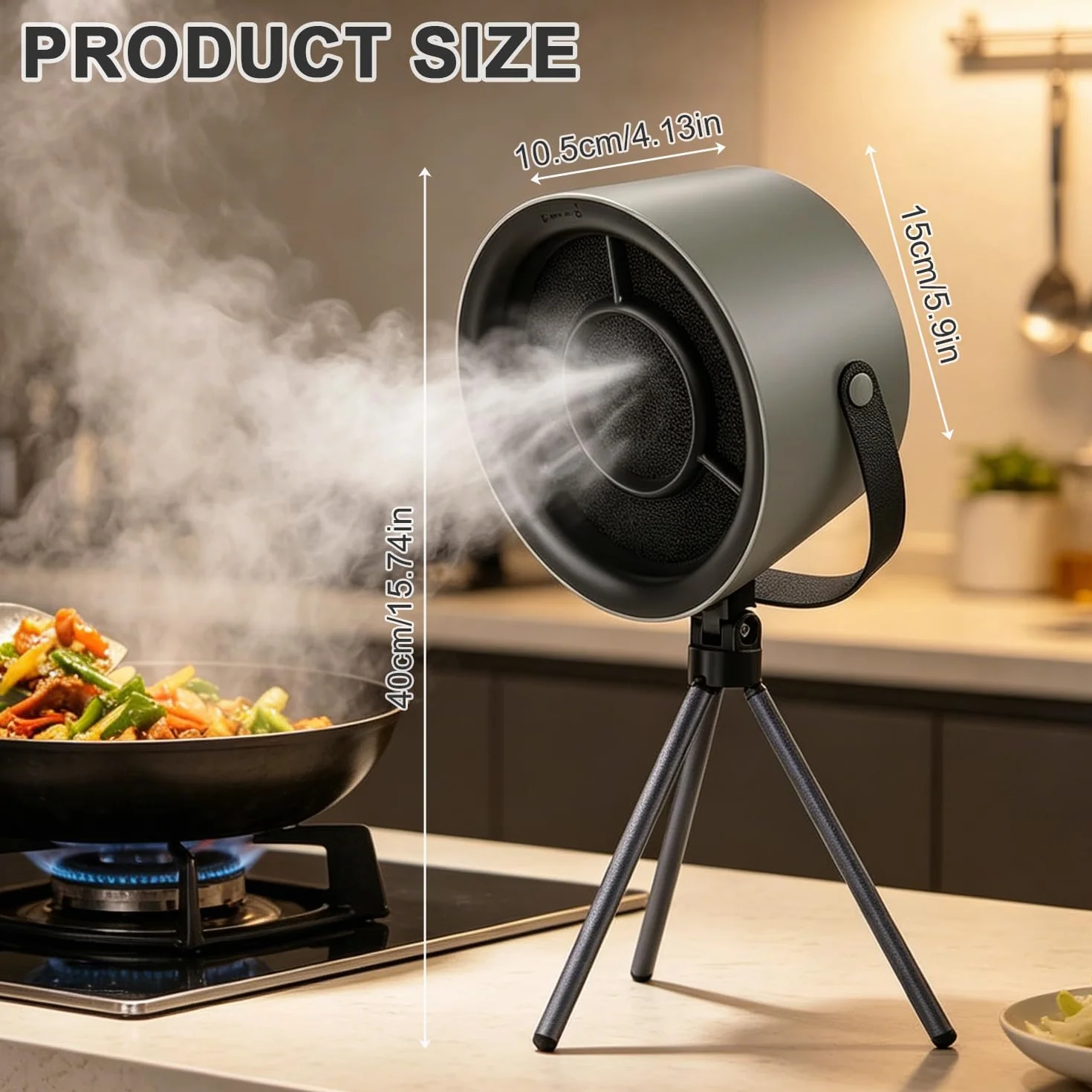Campana extractora portátil 9 W mini con trípode extraíble 3 velocidades para camping RV barbacoa cocina