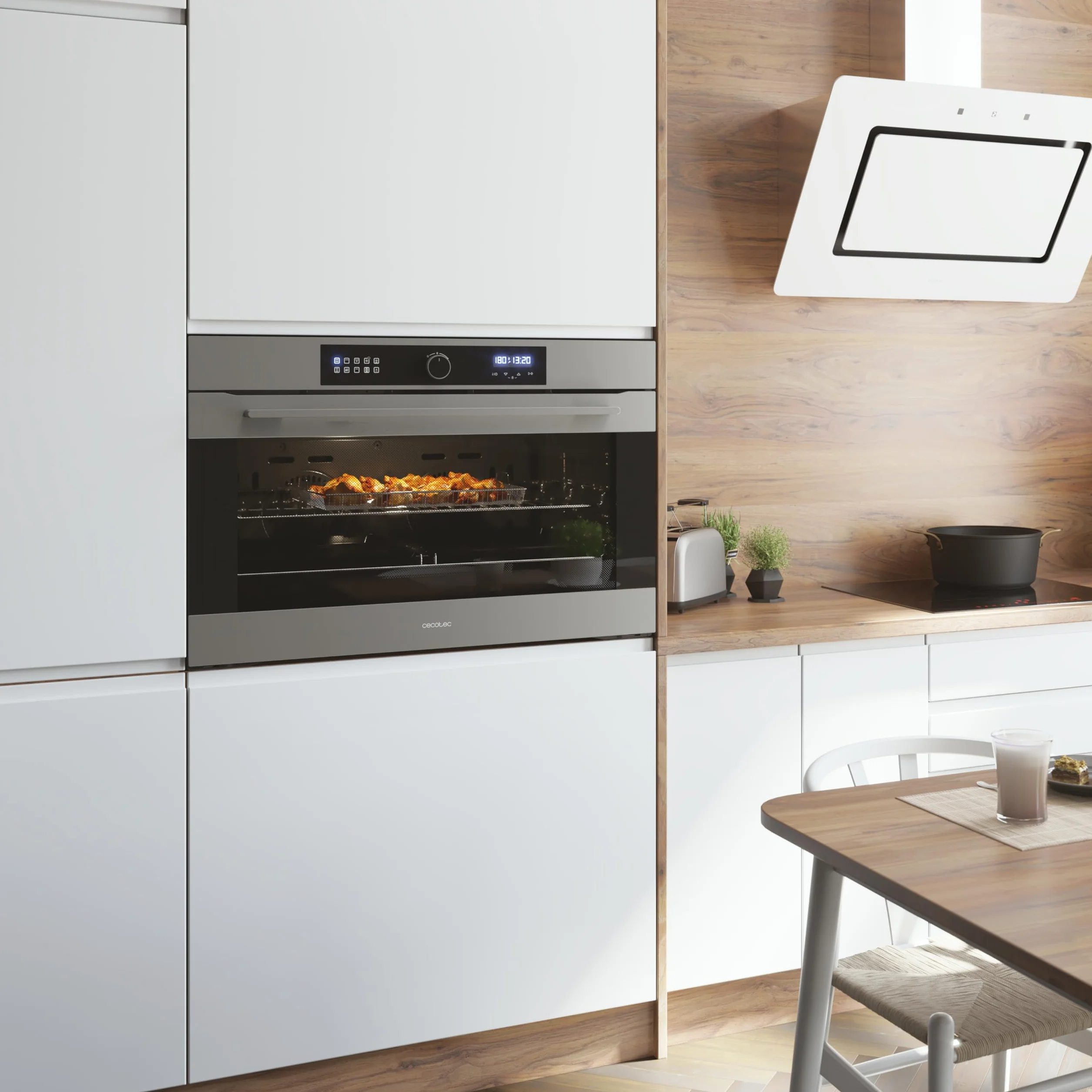 Cecotec Horno Integrable Multifunción Bolero Hexa AF319000 3800W 133L 11 Funciones Airfryer Pizza Steam