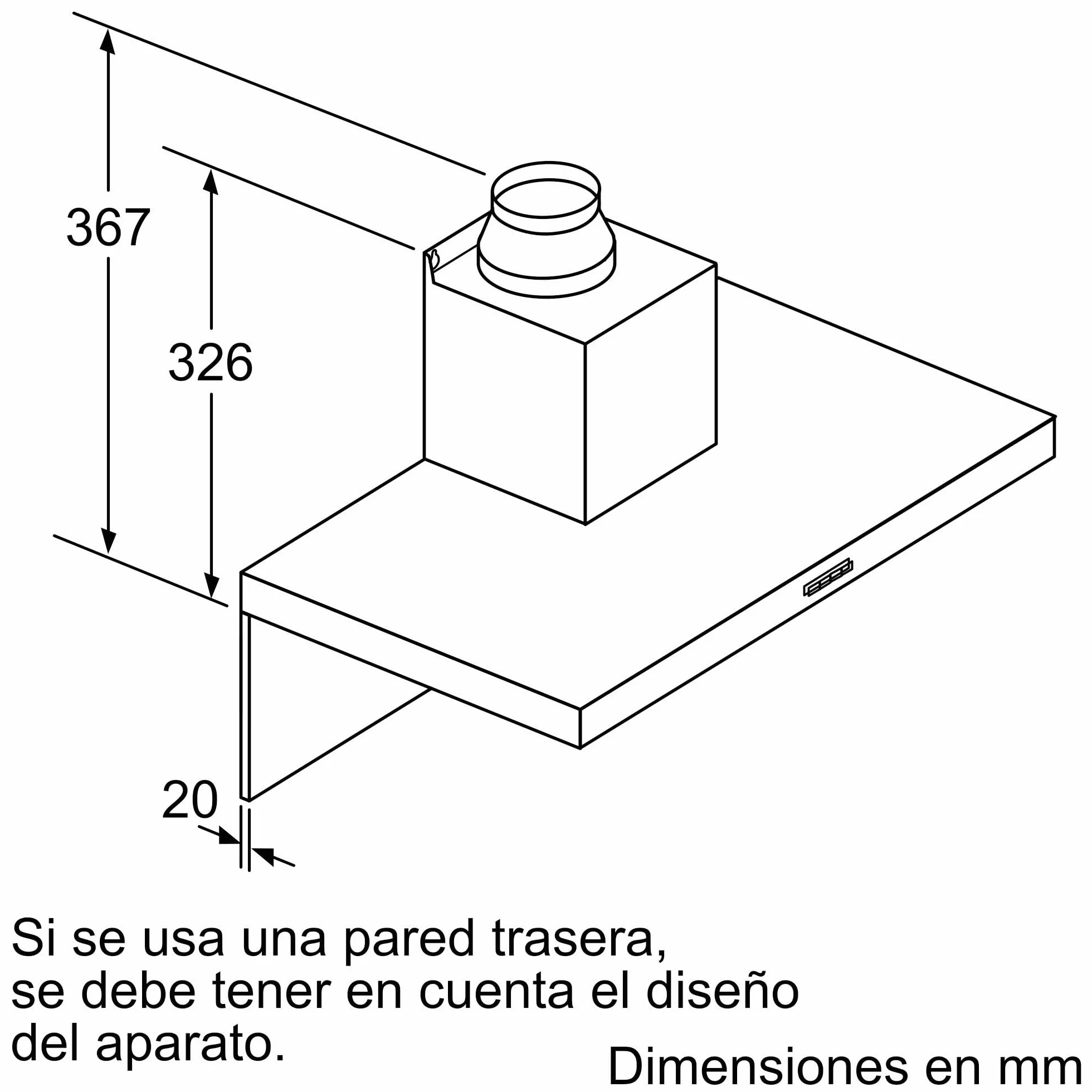 Bosch Serie 4 Campana decorativa pared 90 cm acero inoxidable 739m3/h Control Táctil