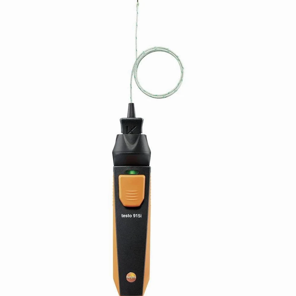 testo 915i - 0563 4915 - Termómetro con sensor flexible y manejo de smartphone para medir la temperatura en alimentos, líquidos, gases y otros medios