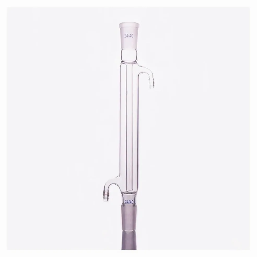 Cristalería de Laboratorio Condensador recto de refrigeración L. 200 mm/300 mm/400 mm/500 mm con tubo interior fusionado boca esmerilada estándar 24/40(E.L. 200mm)
