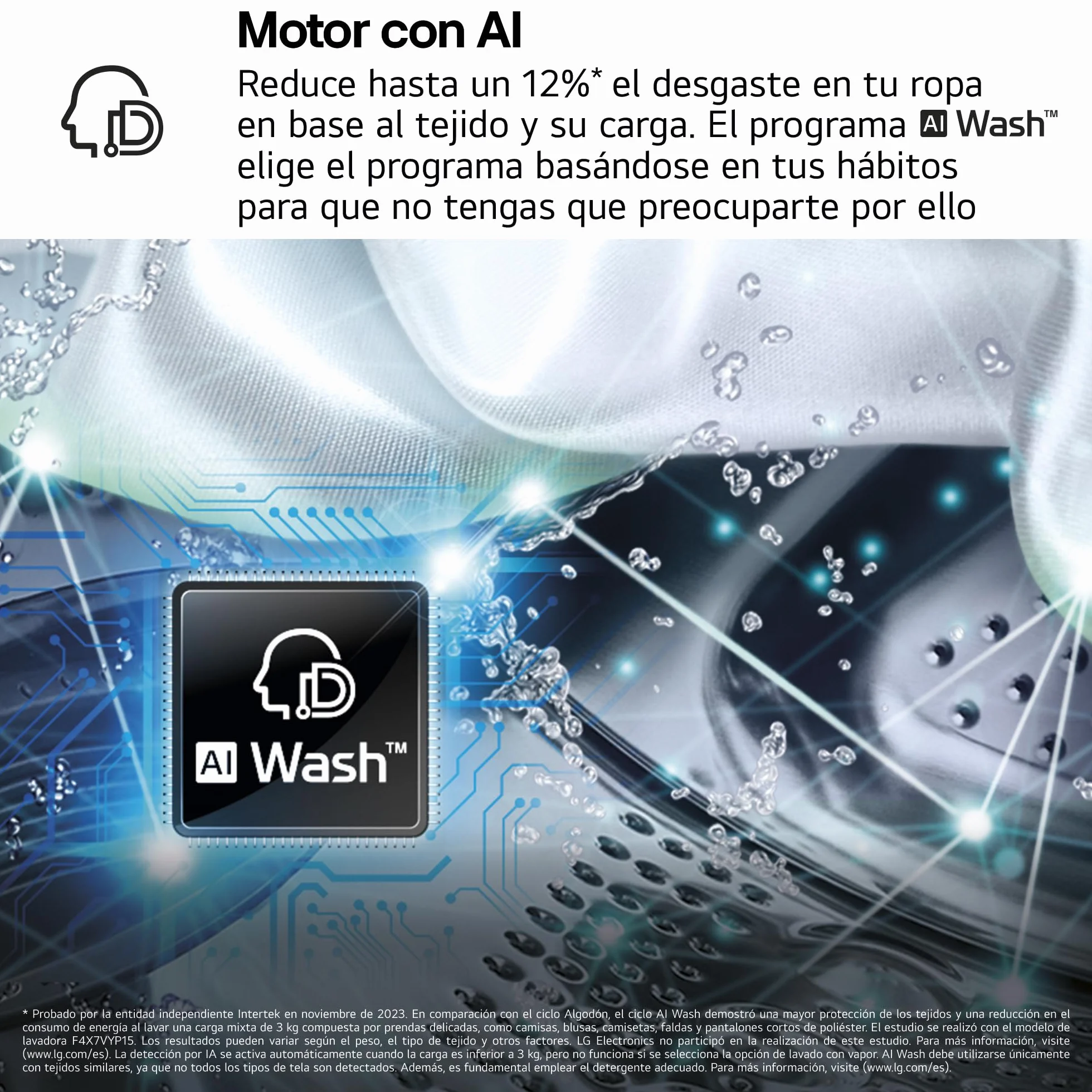 LG F4X7513TWS Lavadora Inteligente Carga Frontal 13 Kg 1400rpm AI Direct Drive TurboWash 360º Serie 750 Blanca