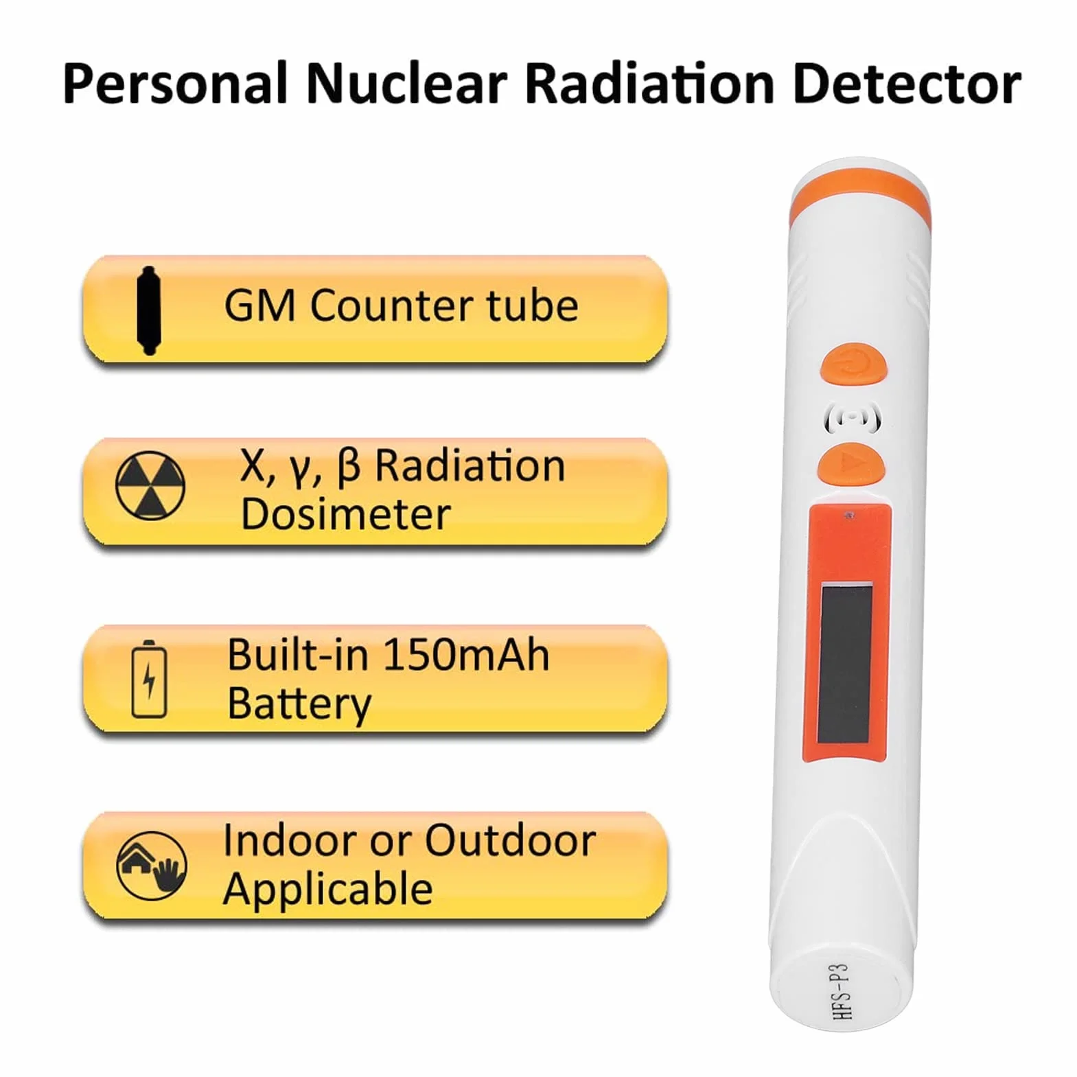 Eujgoov Contador Geiger Portátil, Dosimetro Radiacion Detector de Radiación Nuclear Monitor de Radiación Beta Gamma X-Ray