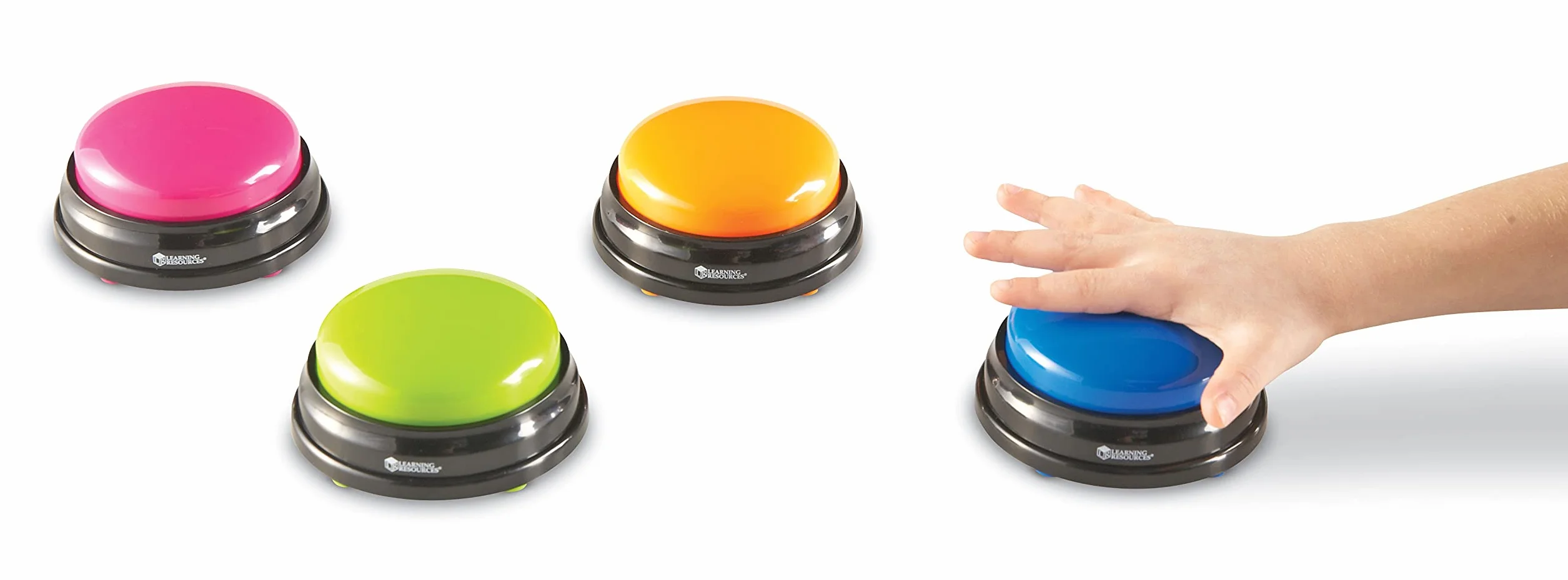 Learning Resources Botones de Respuesta Juego Educativo con Sonidos para Niños 3+ Set de 4 Zumbadores Interactivos