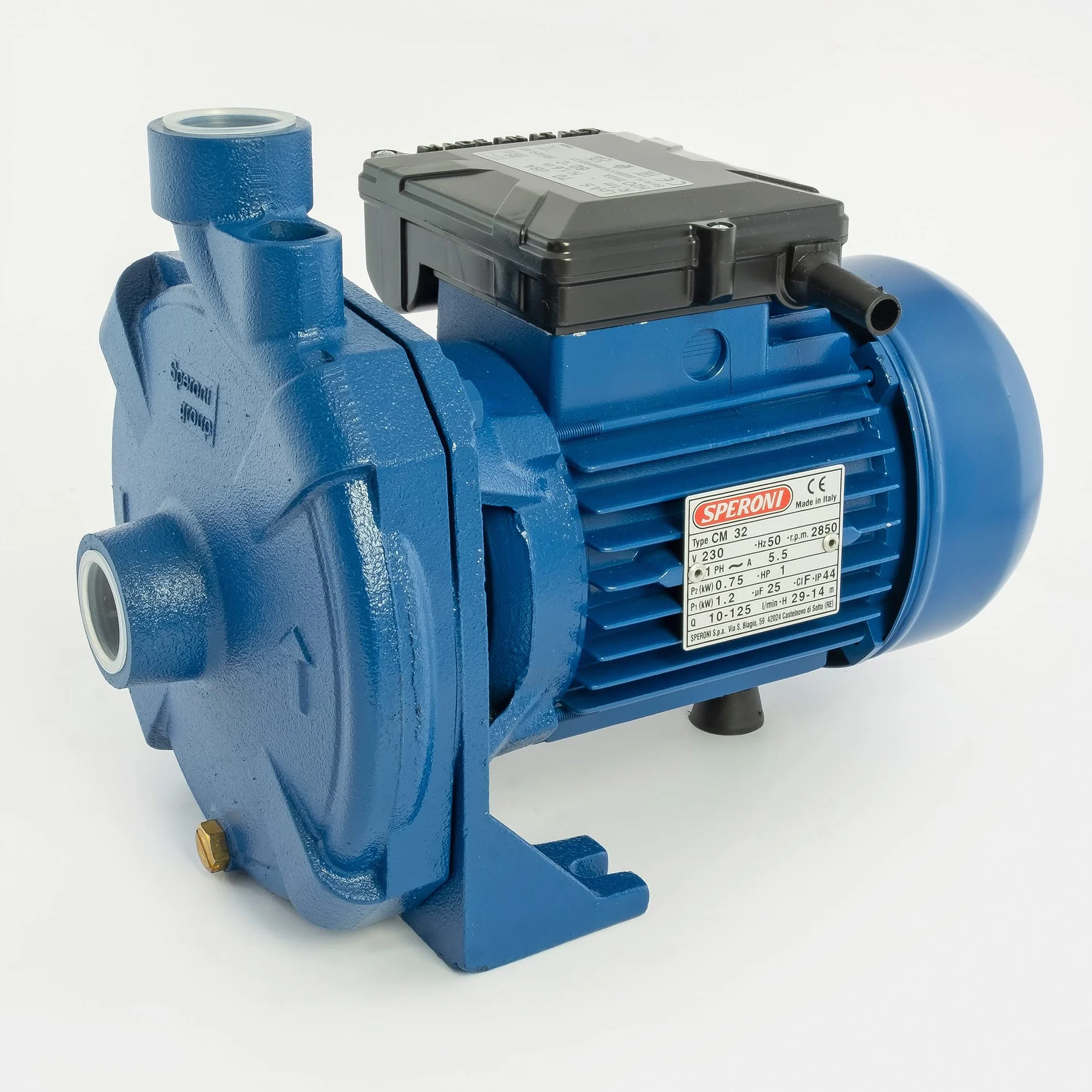 Speroni® Electrobomba centrífuga monogirante CM 32 V.230 Hz.50 Azul Ral 5010