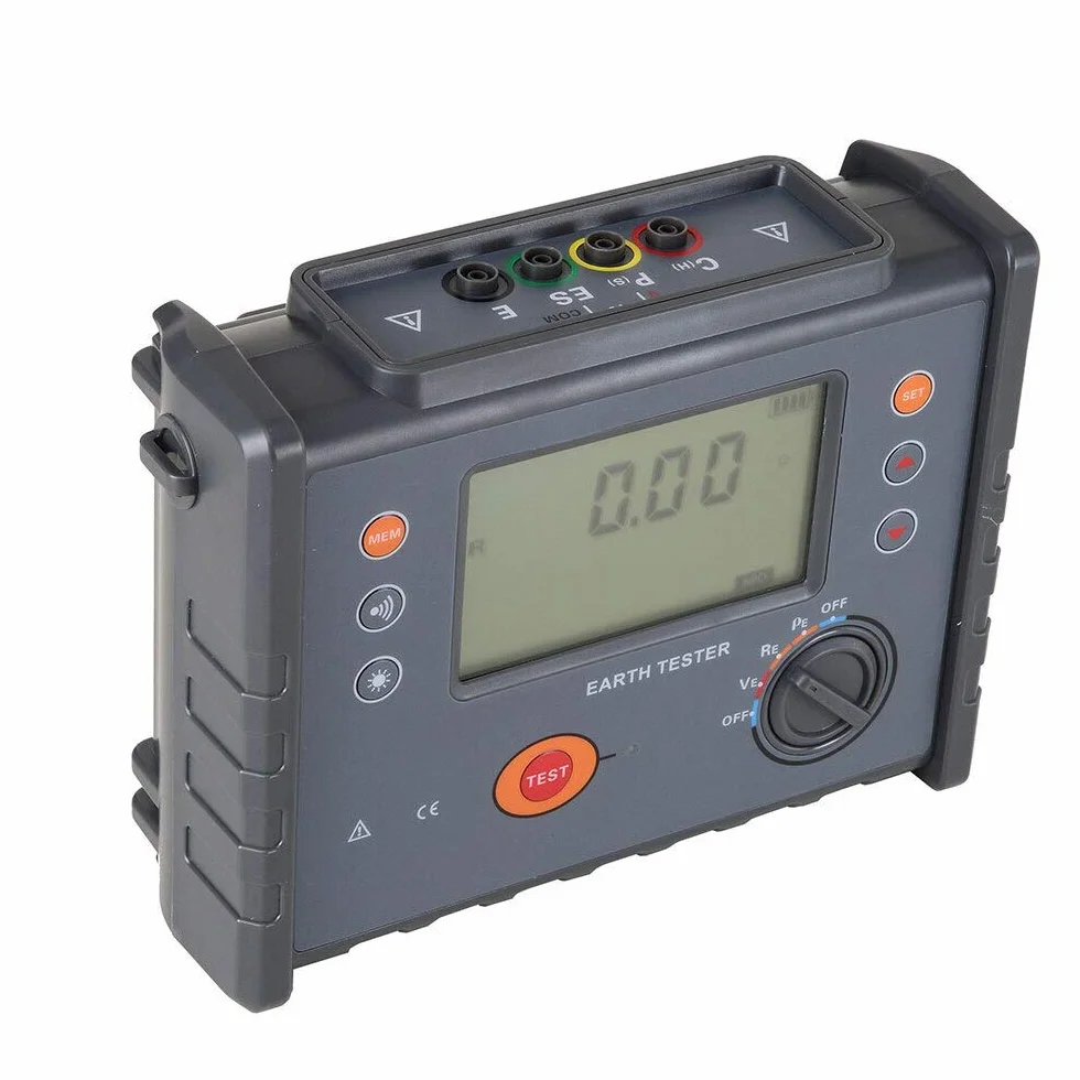 FR3010E de resistencia de tierra del suelo Medidor de resistencia de cuatro cables de puesta a tierra probador de resistencia La resistividad del suelo Tester Alta precisión y capacidad de respuesta
