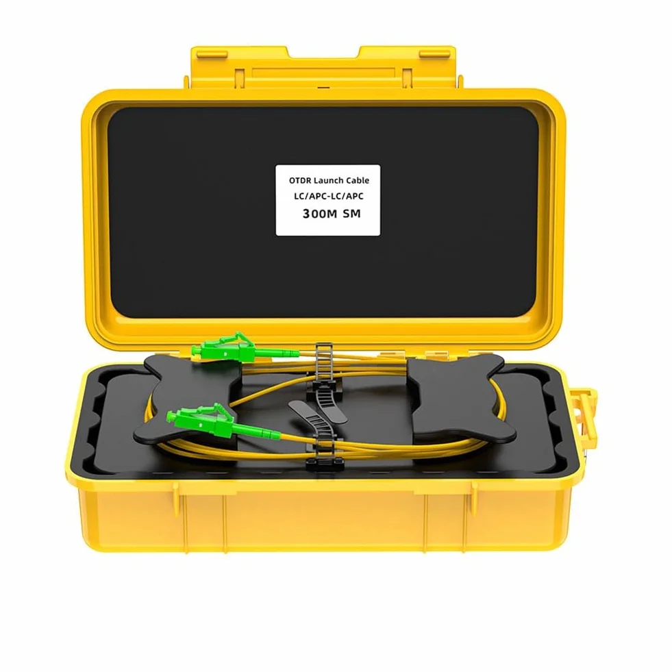 Caja de Cable de Lanzamiento OTDR de Fibra Óptica 300 M LC/-LC Eliminador de Punto Muerto