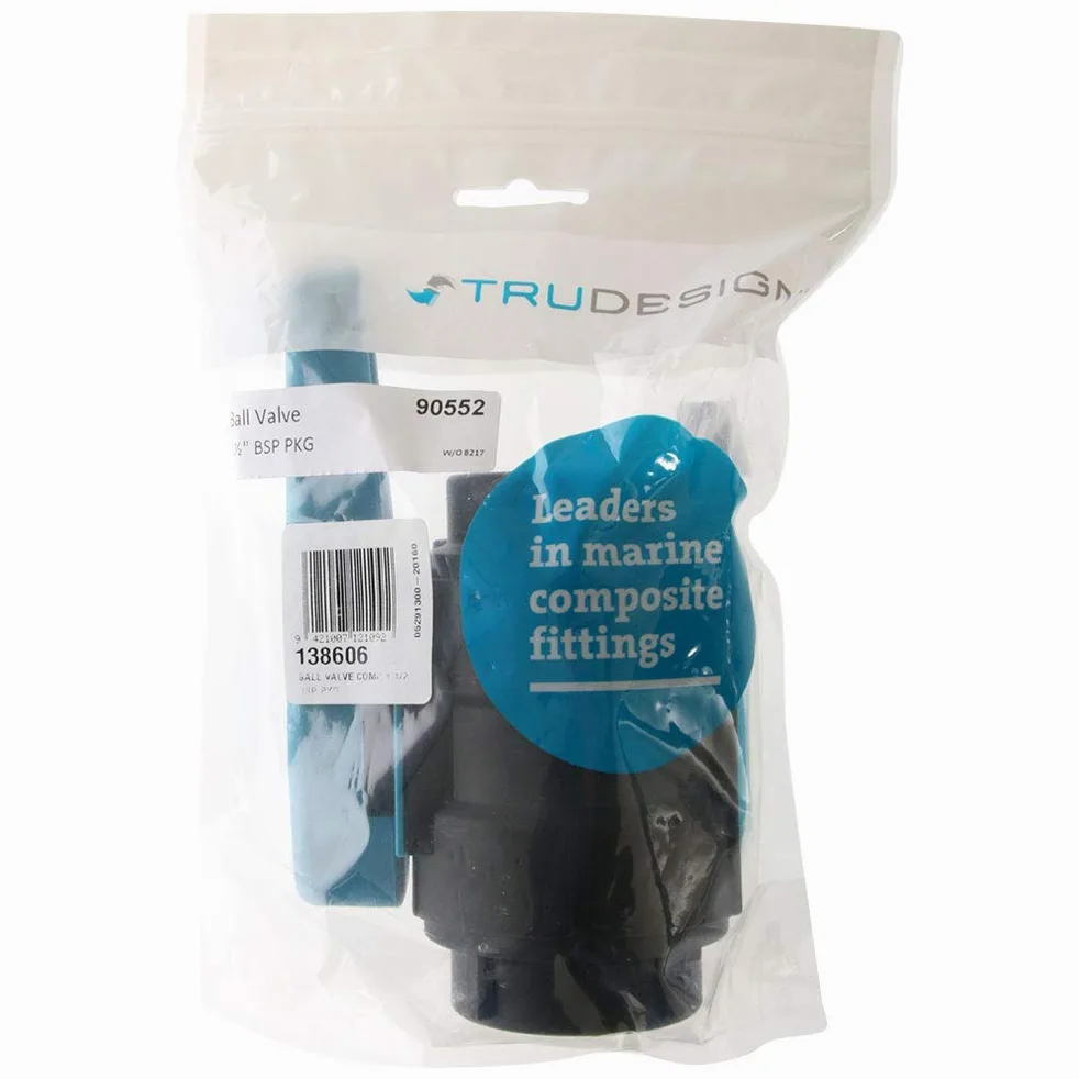 TRU-DESIGN PLASTICS, TD 58372 KS - Válvula de cierre de bola, 1 1/2", color azul