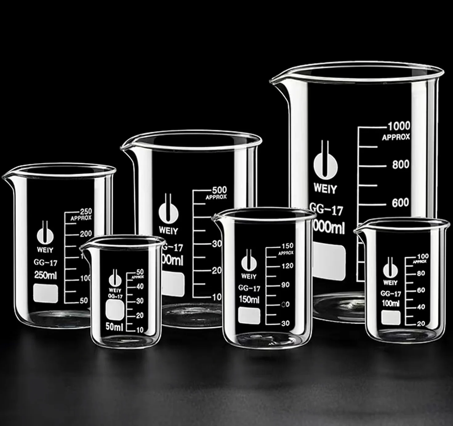 Vaso medidor de vidrio resistente a altas temperaturas, capacidad de 5000 ml para uso en laboratorio, ideal para experimentos científicos y necesidades de cocina, 1 unidad
