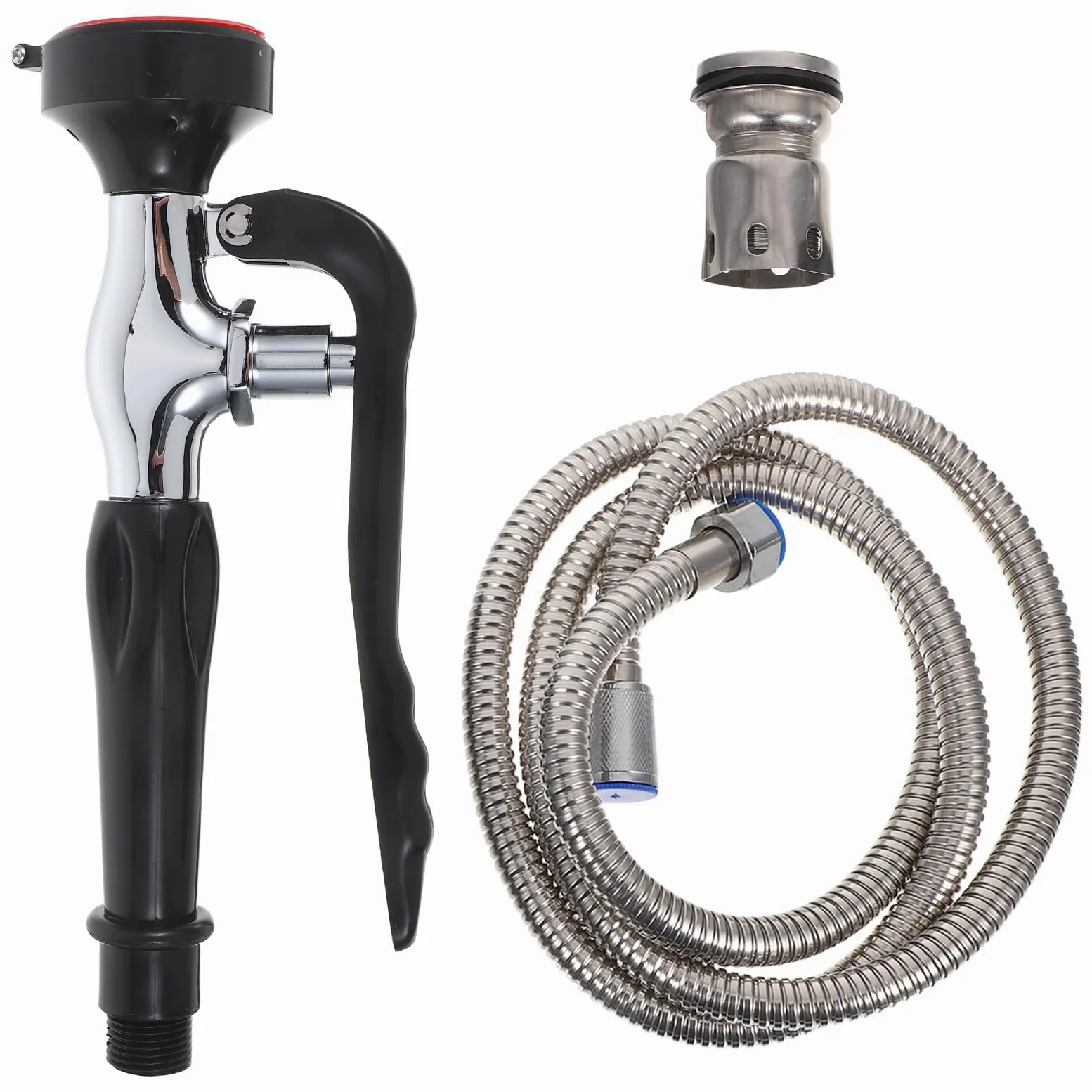 Grifo Lavaojos de Emergencia 1 Juego Acero Inoxidable y Cobre | Manguera de Acero Inoxidable, Accesorio para Fregadero, Oficina y Hogar