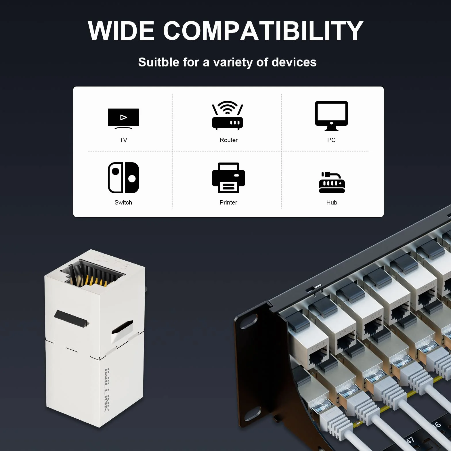 Panel de conexión de 48 puertos RJ45 Cat6 blindado STP de 19 pulgadas 10 Gbps 2U con barra trasera