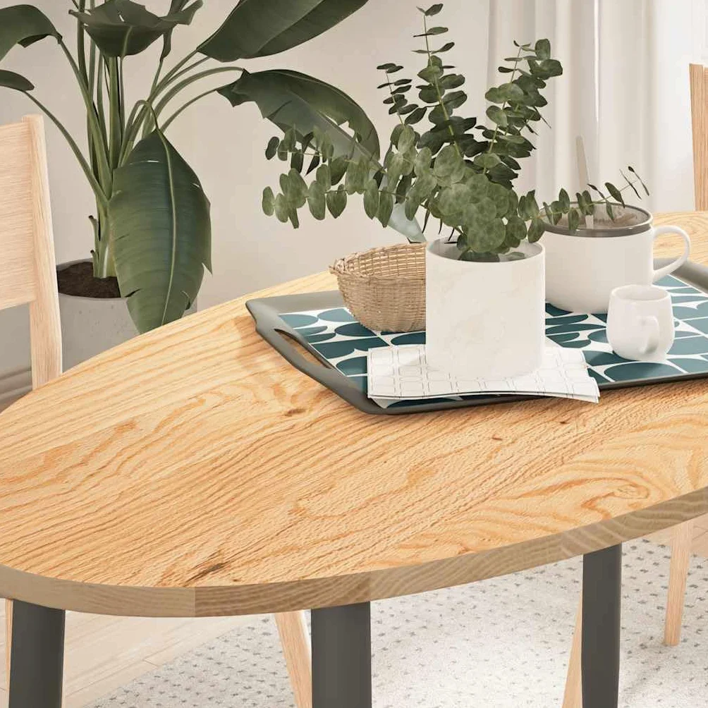 vidaXL Tablero de Mesa Ovalado Madera Maciza de Roble 120x60x2 cm