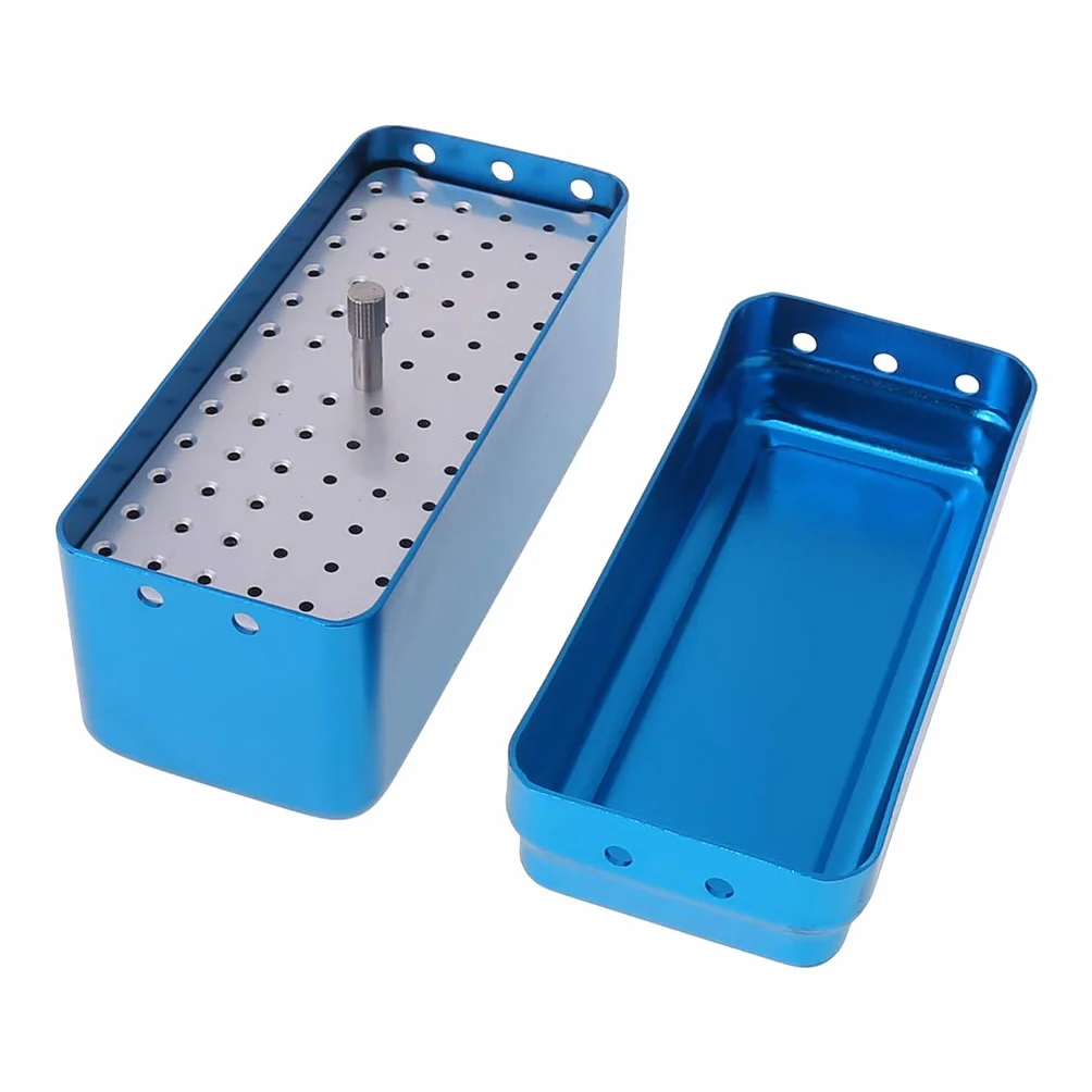 Caja de fresado Dental Aluminio 72 Orificios Estuche Esterilizador Autoclave