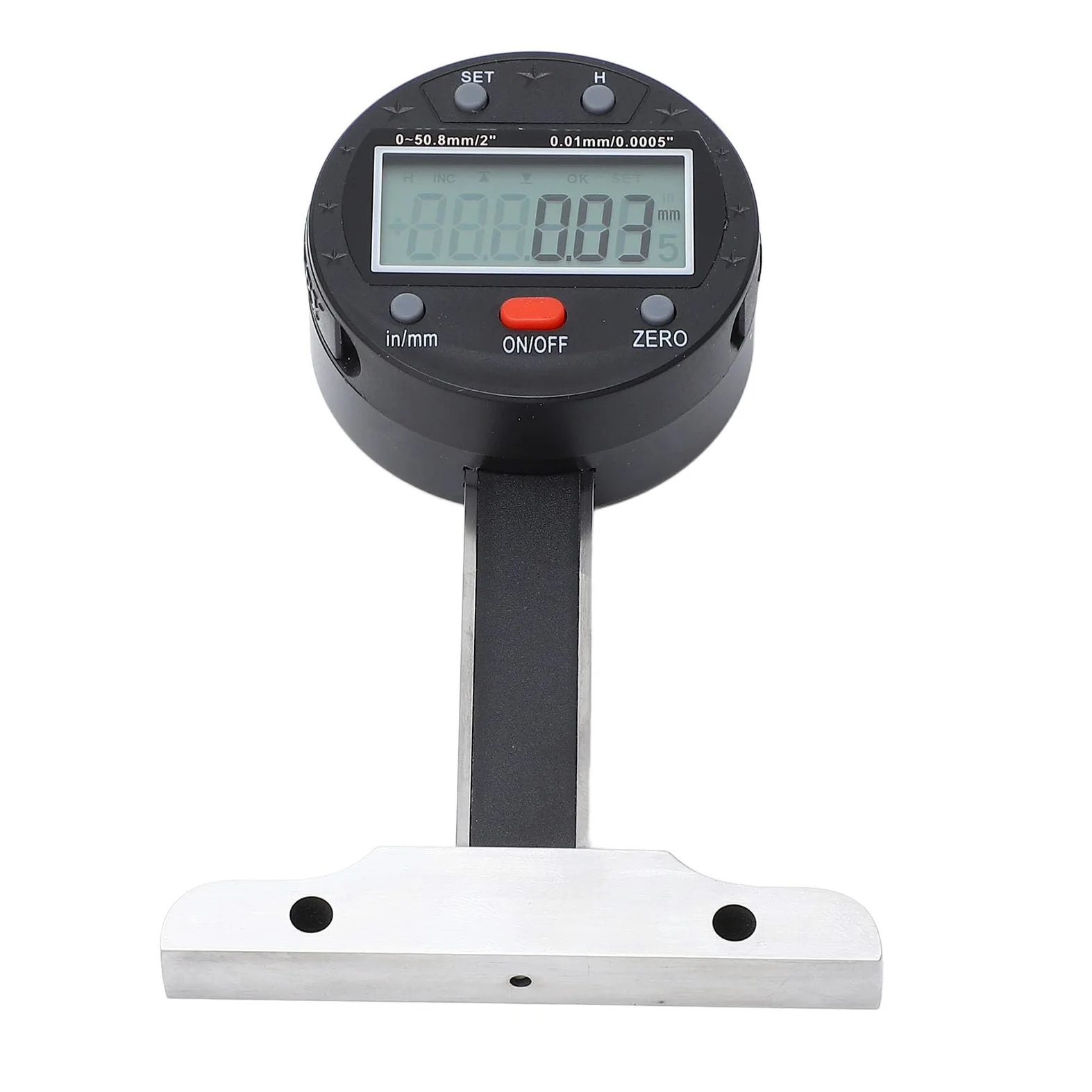 Kadimendium Medidor de Profundidad Digital con Puerto USB Herramienta de Medición Precisa para Profesionales Pantalla LCD de Precisión de 0-50,8 Mm y 0,01 Mm