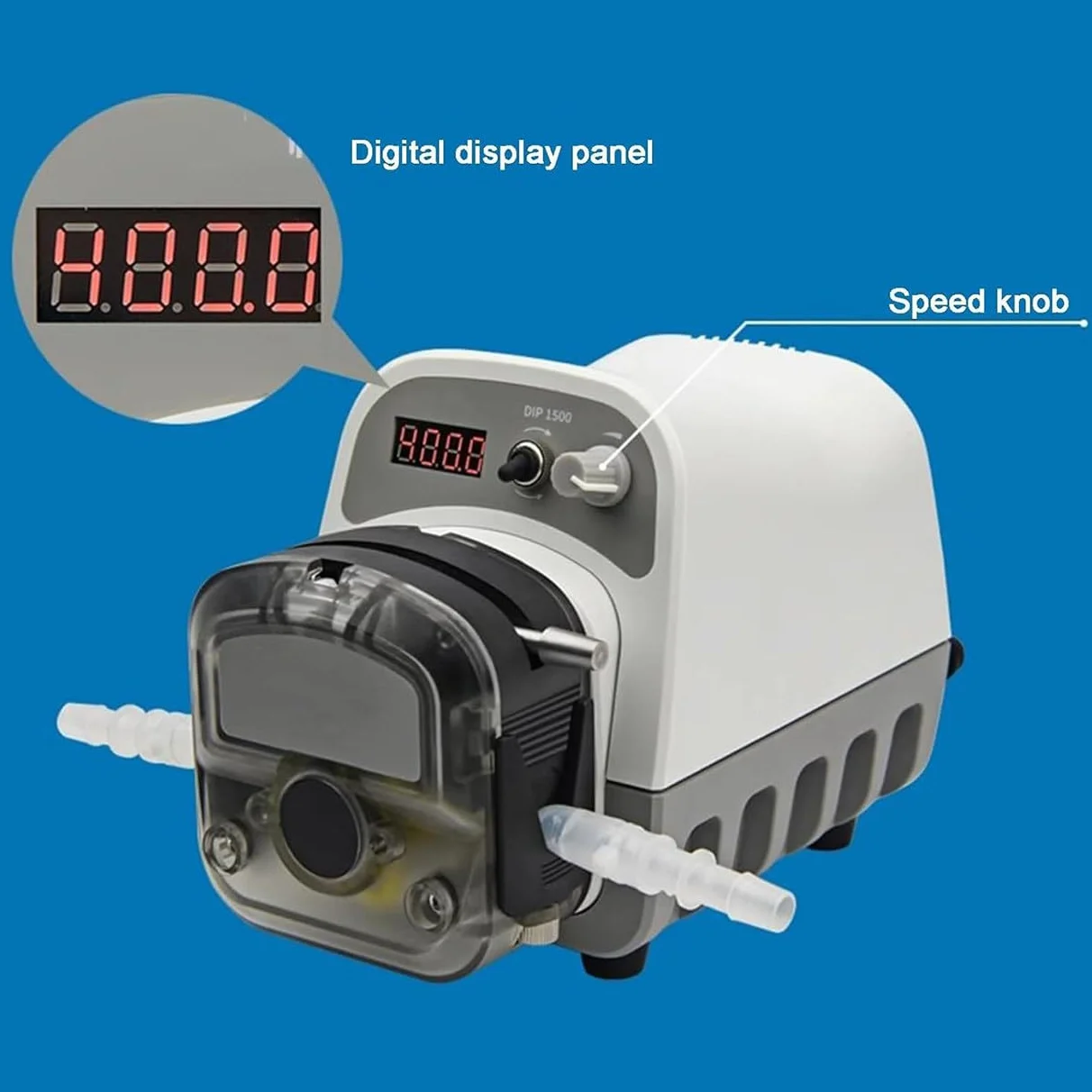 Bomba peristáltica, bomba dosificadora de líquido de alto flujo de 1500 ml/min, velocidad variable 0,1-400 rpm, 3 rotores, pantalla táctil para transferencia de líquidos y llenado de laboratorio
