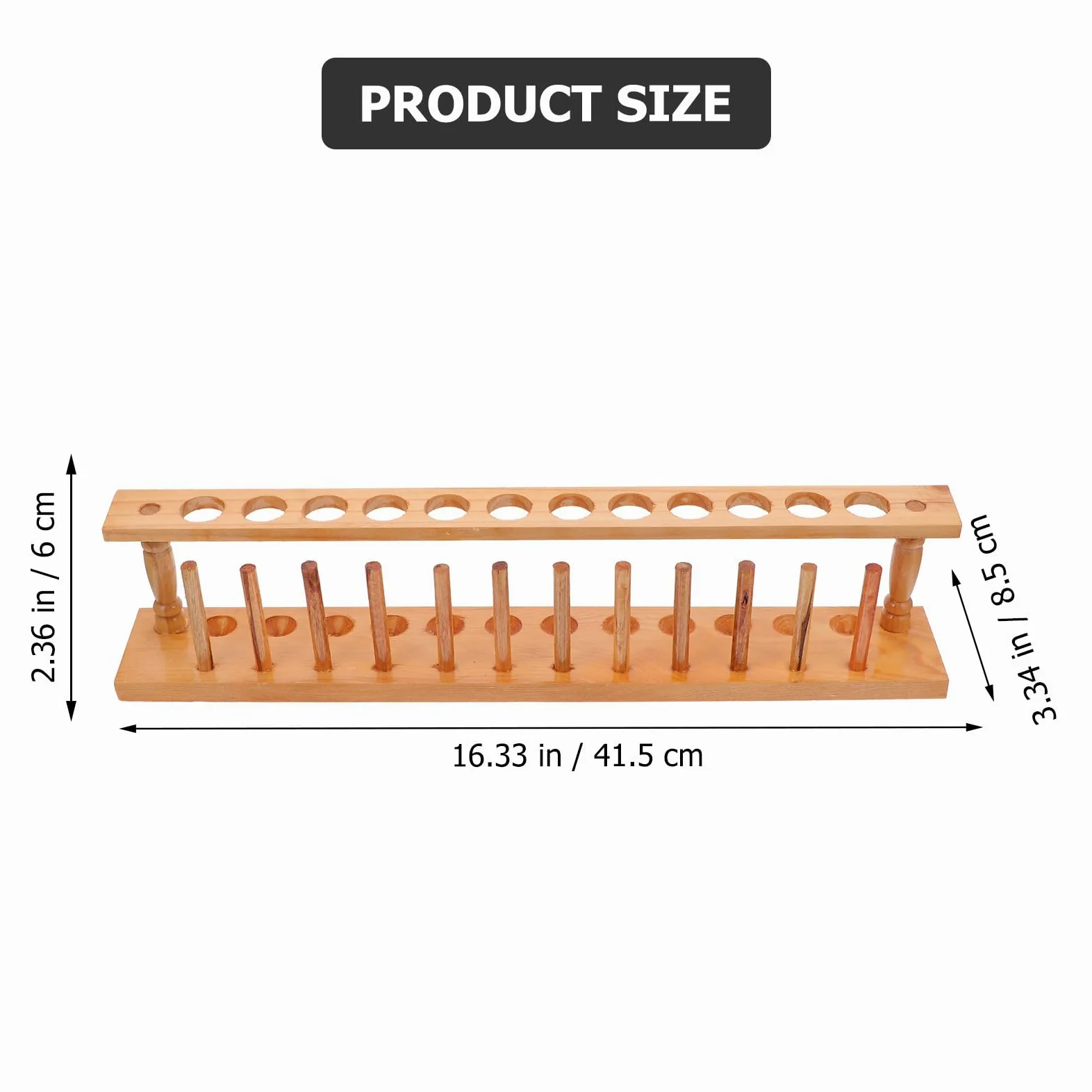 Alipis Porta Tubos de Ensayo de Madera Beige Portátil y Seguro para Laboratorio y Escuela, Estantería Práctica Que No Daña las Manos
