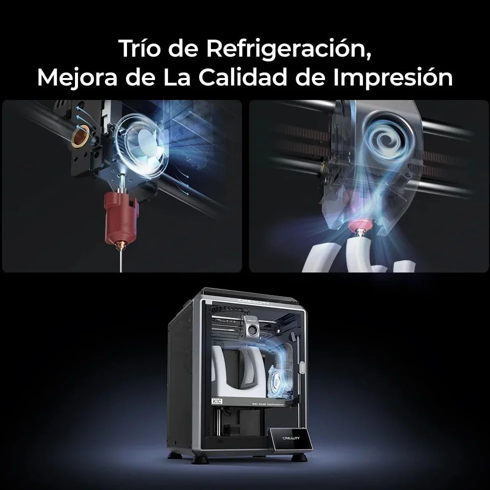 Creality K1C Impresora 3D de 600mm/s Alta Velocidad impresión con cámara AI, Actualización K1,Nivelación Automática y Continuar Imprimiendo Automáticamente,220x220x250mm