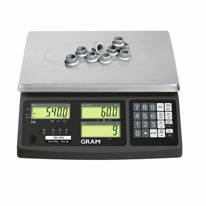 BALANZA CUENTA PIEZA | MODELO RK-3 | GRAM | CAPACIDAD DE 3,00 KGS | FABRICADA EN PLASTICO ABS | ALTA RESISTENCIA | RESOLUCION 0,20 g.