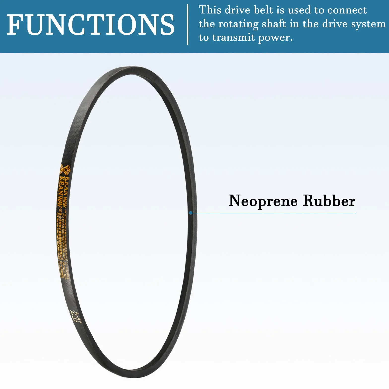 QUARKZMAN 37 Pulgadas Paso Longitud A-37 Transmisión V-Correa para Industrial Maquinaria