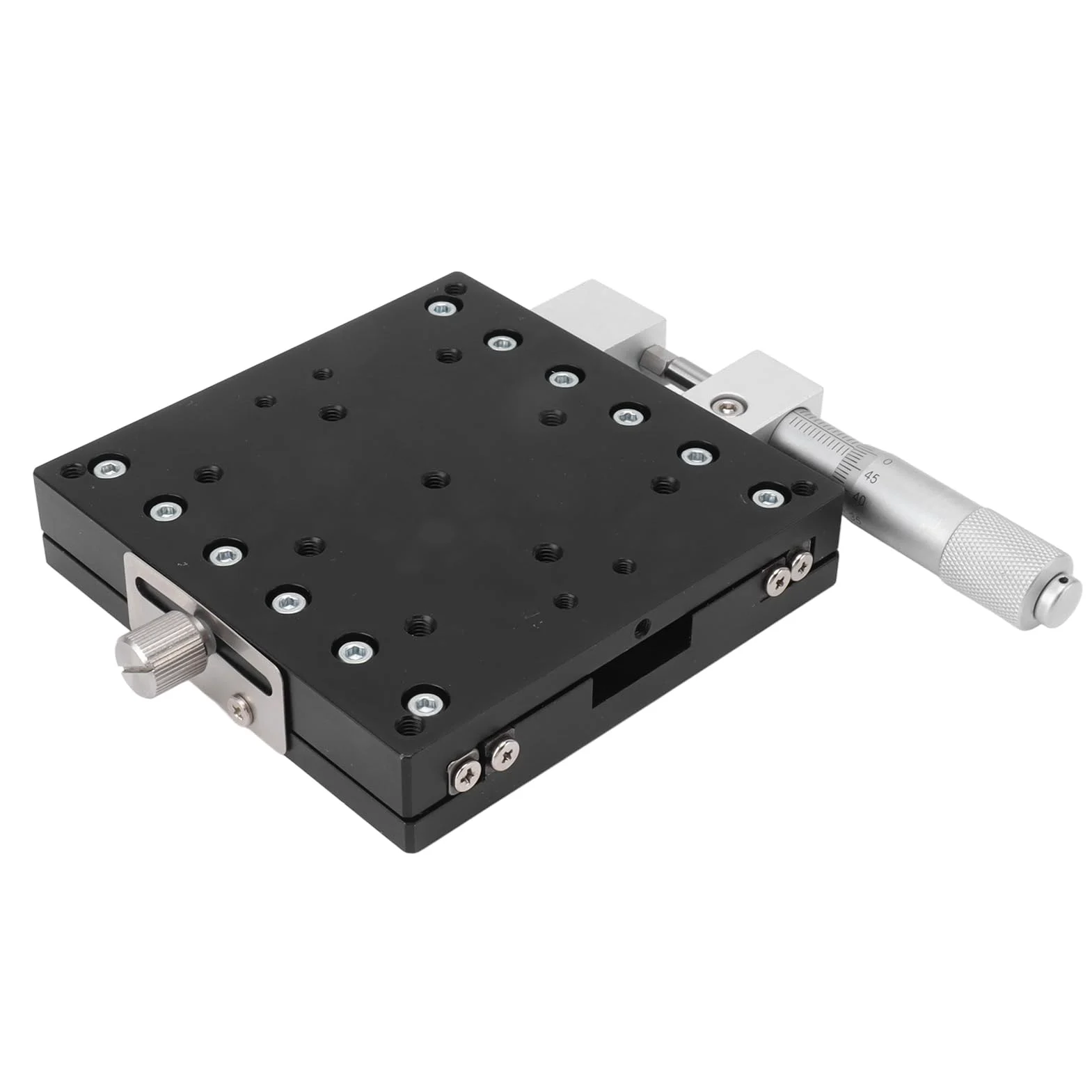 Mesa deslizante de eje X, mesa deslizante de ajuste fino manual, plataforma de corte de eje de aleación de aluminio