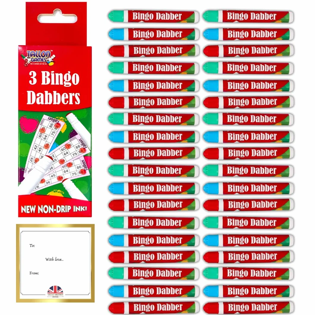Bingo Dabbers Paquete 36 unidades Bolígrafos sin goteo Juegos Bingo