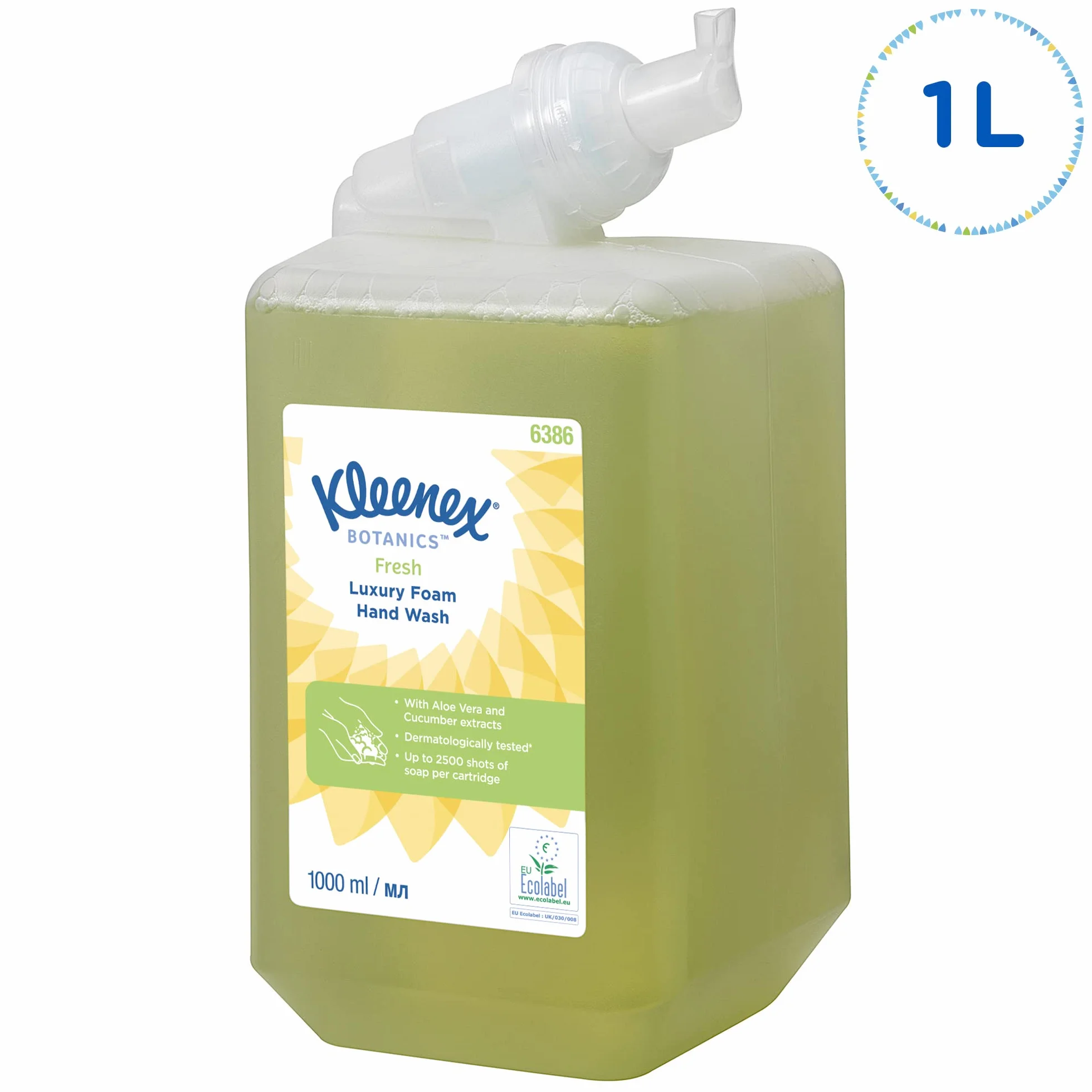 Kleenex Botanics Fresh Jabón de manos en espuma perfumada 6 recambios de 1 litro
