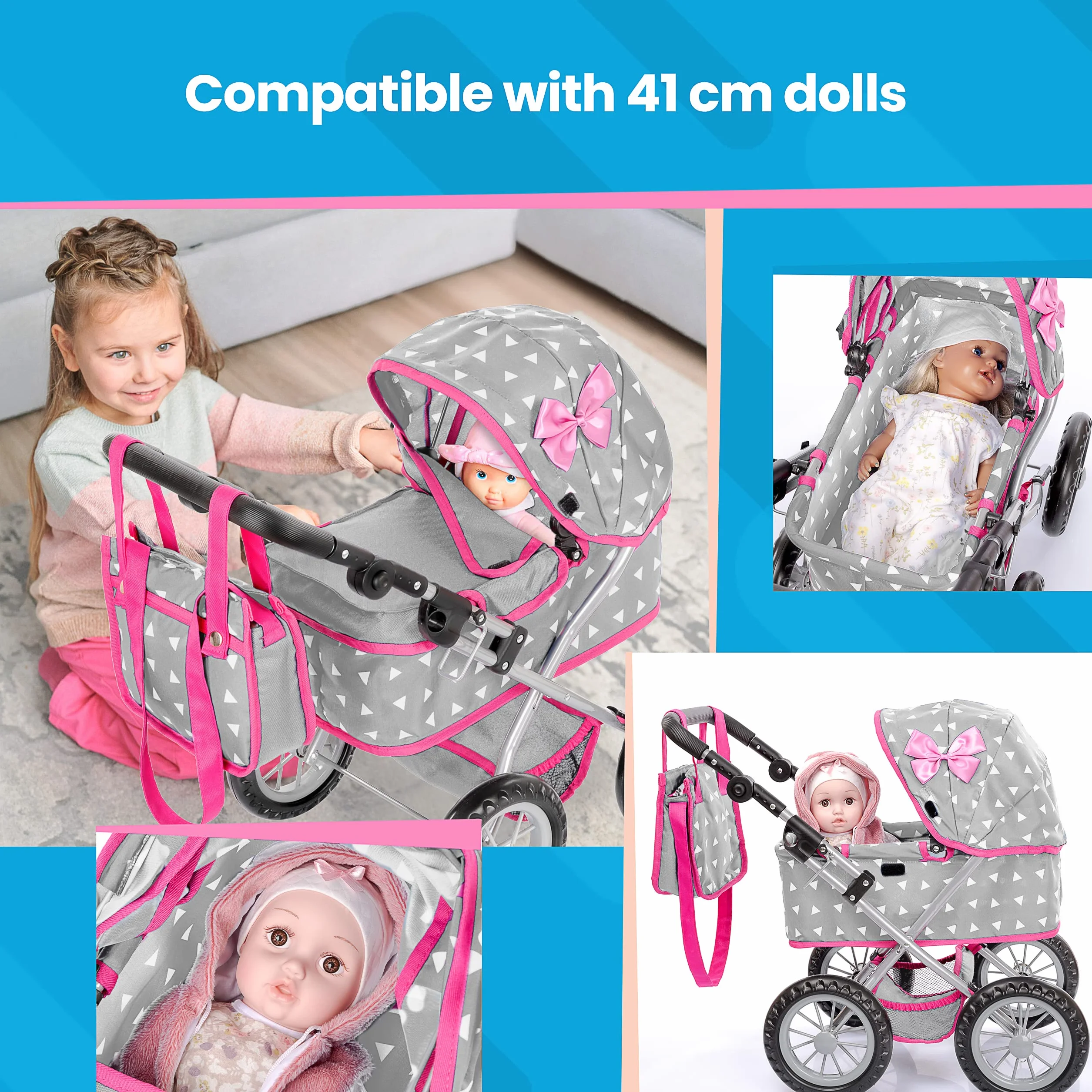 Kinderplay Cochecito para Muñecas Carrito Bebe Juguetes
