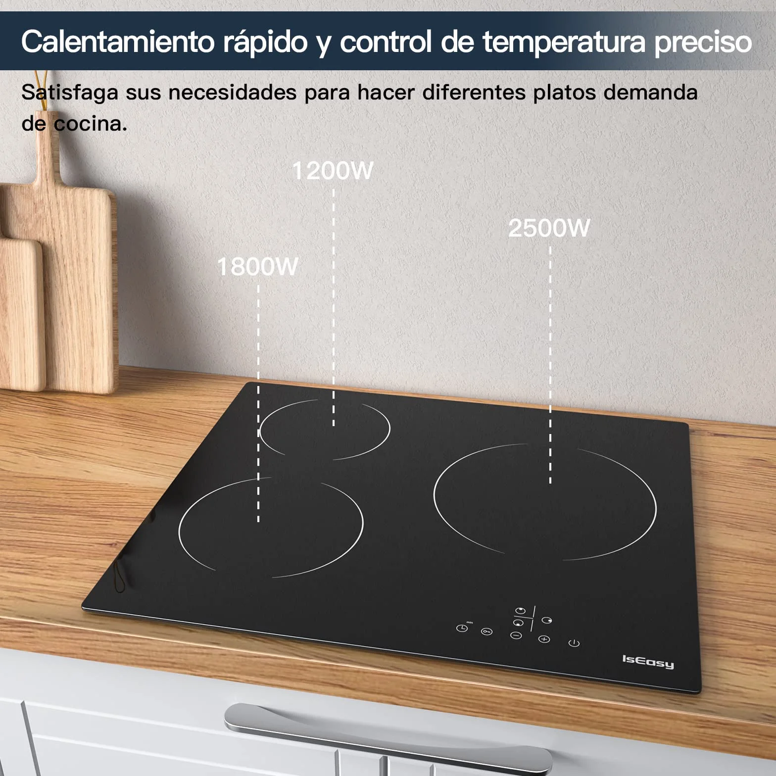 IsEasy Placa Vitrocerámica 5500 W Cerámica Negro