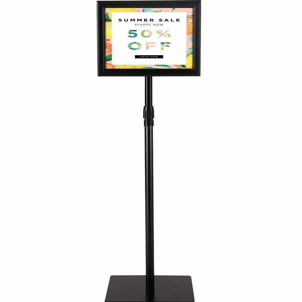 COSTWAY A4 Soporte para Carteles de Metal Póster de Menú Publicidad de Pie Altura Ajustable Giratorio (Negro)