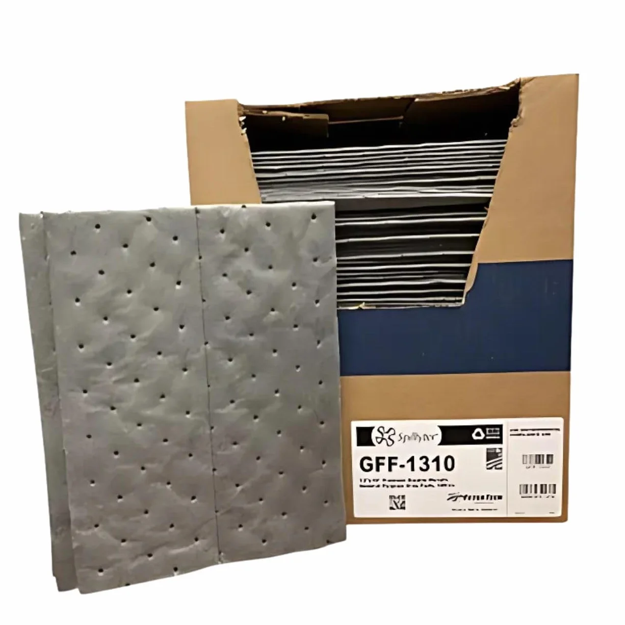 Evolution Sorbent Products XMBGPF1310 Extra Heavy Absorbente, 12 Gal Capacity, Polipropileno, Gris Pad (13" x 10") 100/caja