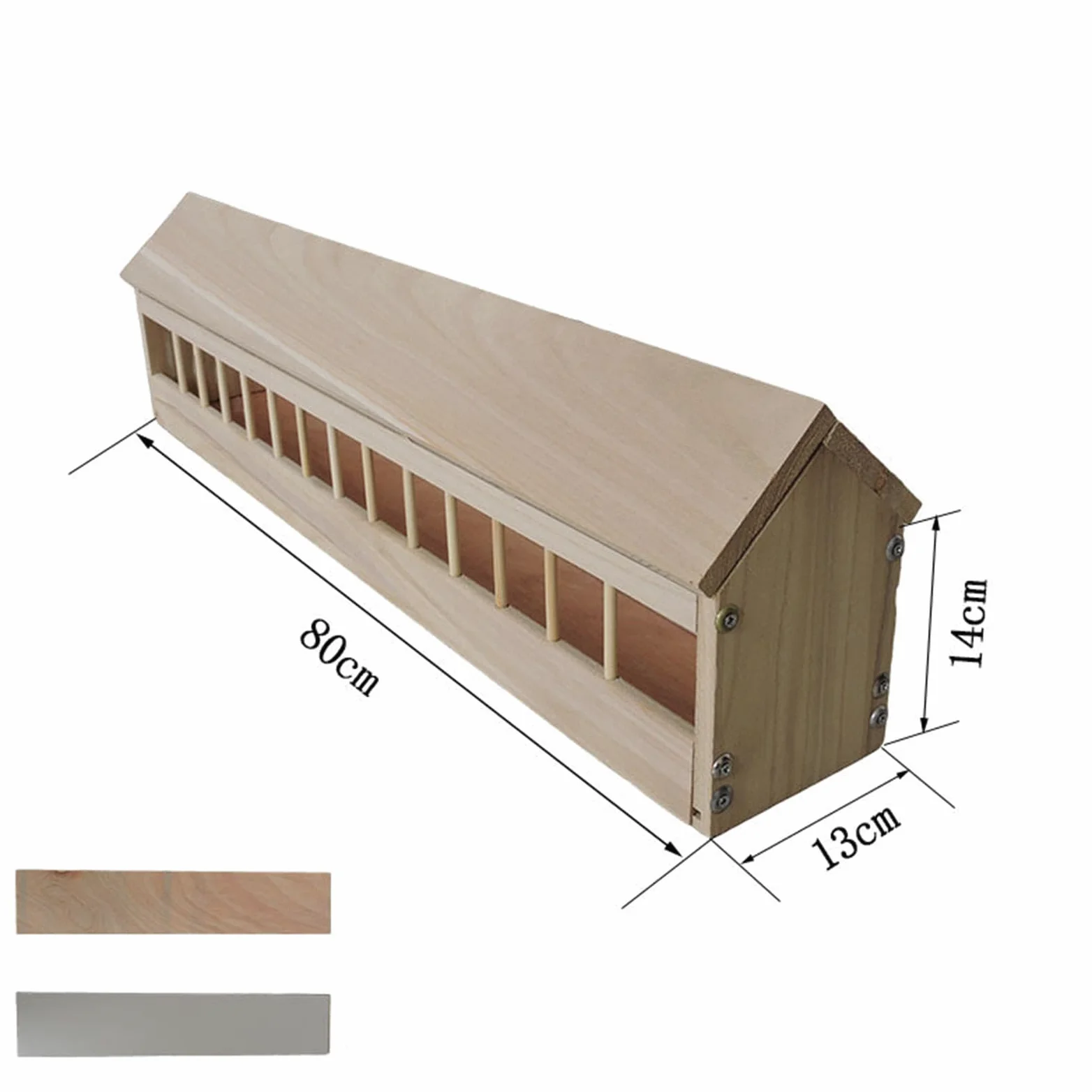 Comedero para Palomas Comedero para Pollos Plato para Aves de Corral Y Alimentador para Codornices de Madera Resistente para Uso Continuo Adecuado Pa, 80cm