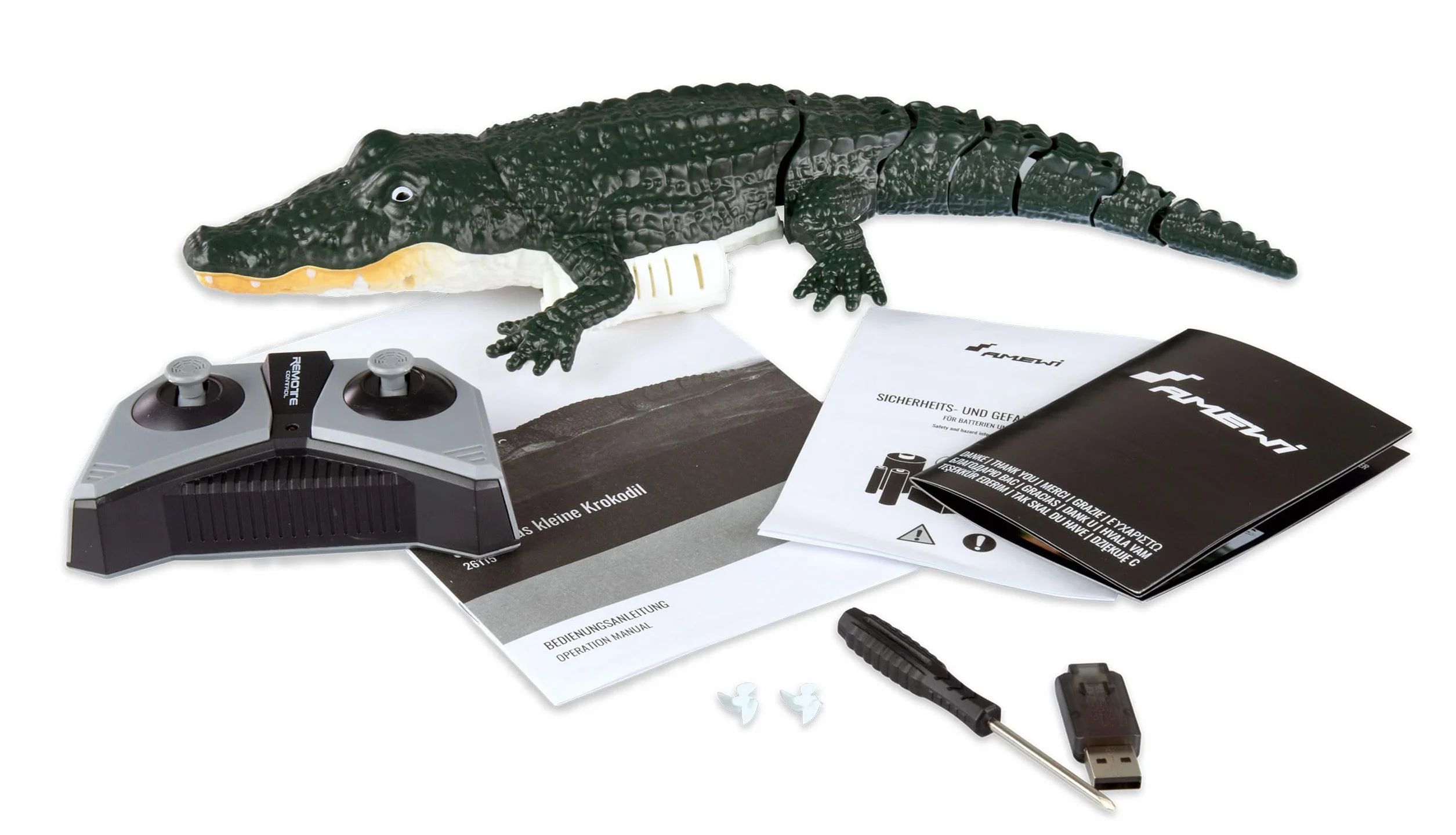 Amewi Croco Le Petit Cocodrilo 370 mm 4 Canales RC Control Remoto RTR Verde