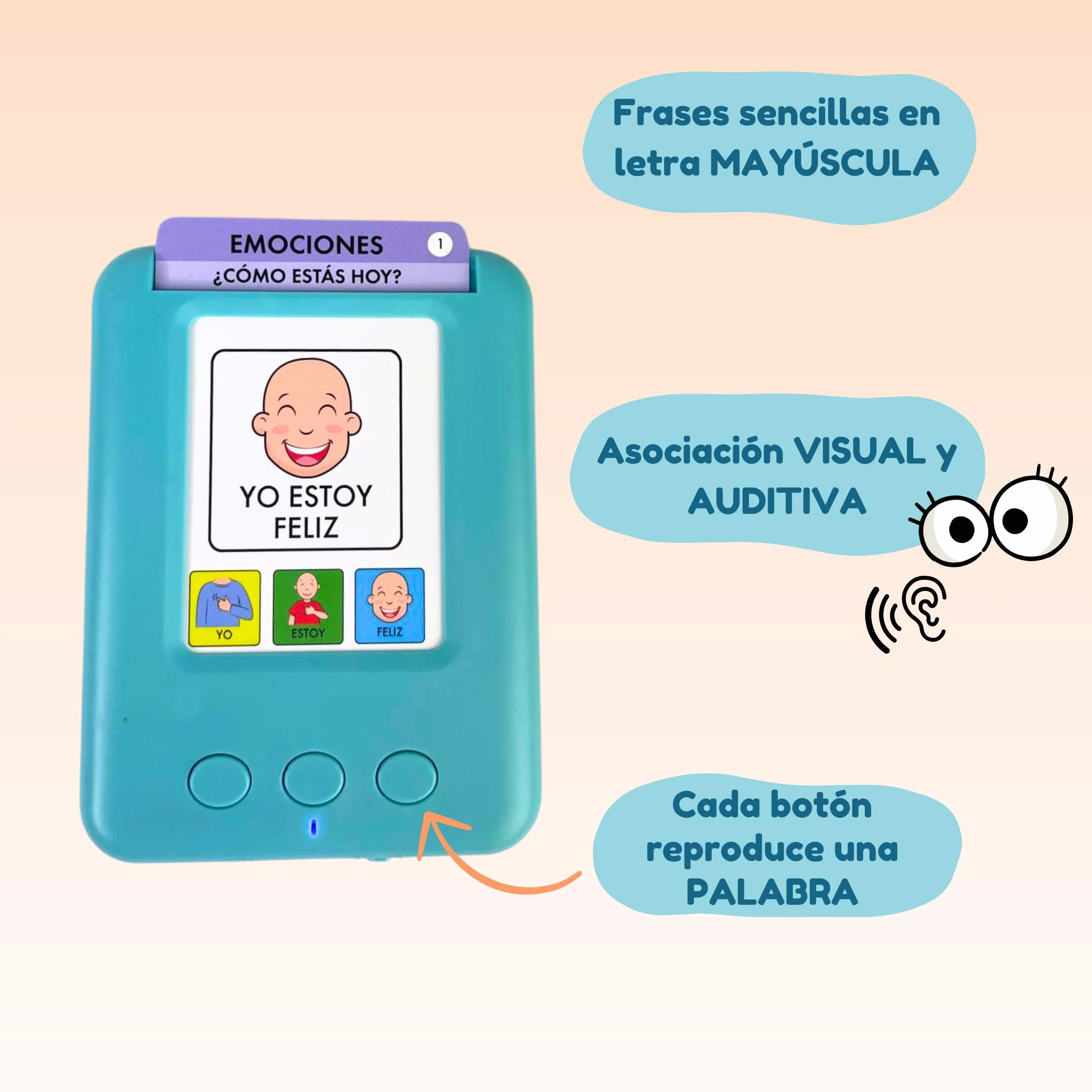 Tarjetas Parlantes Español con Pictogramas | Estimulación del Lenguaje y Apoyo para Aprendizaje del Idioma - Editorial GEU